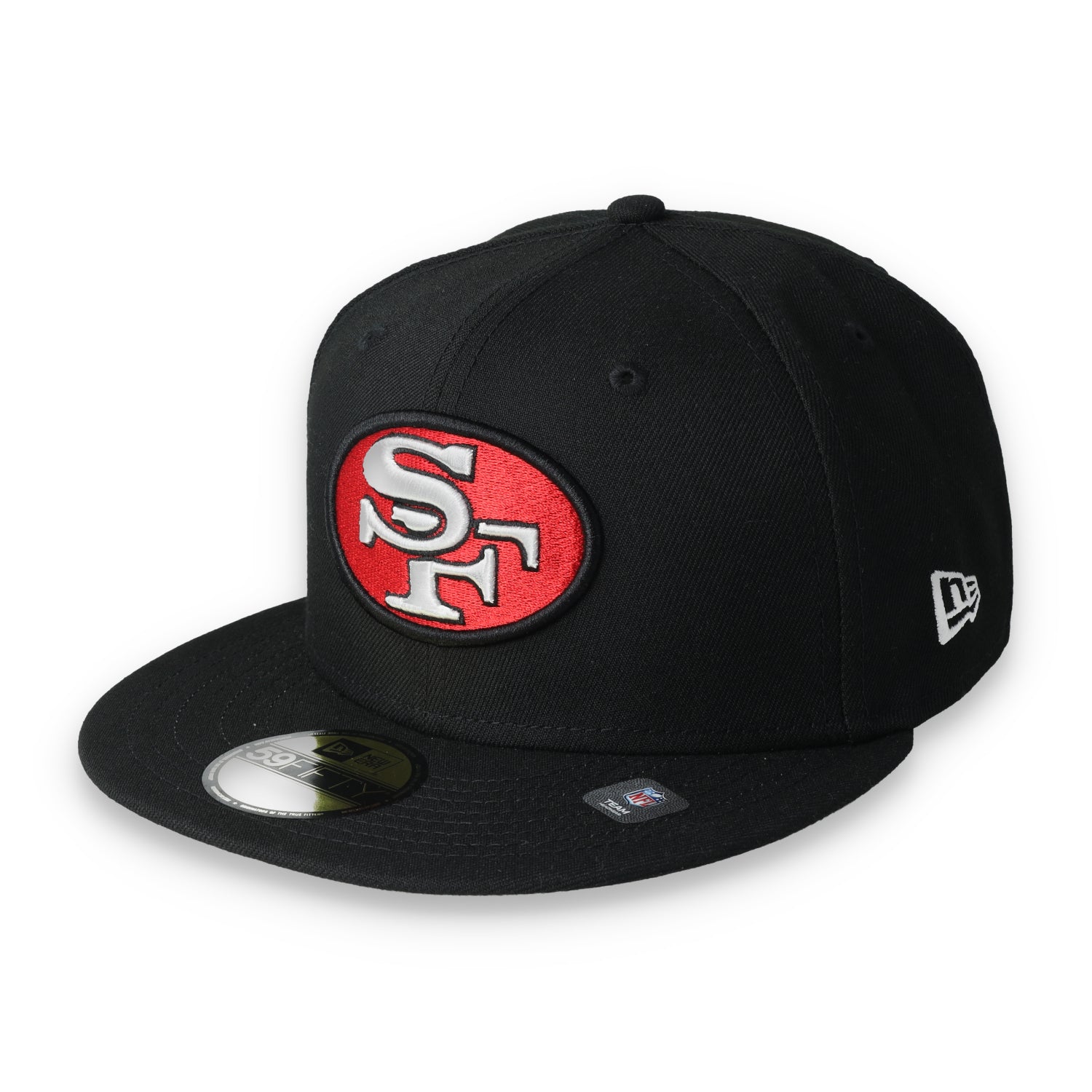 Exclusive San Francisco 49ers Official 59FIFTY, XXIV Super Bowel Side Patch -BLACK/WHITE/RED
