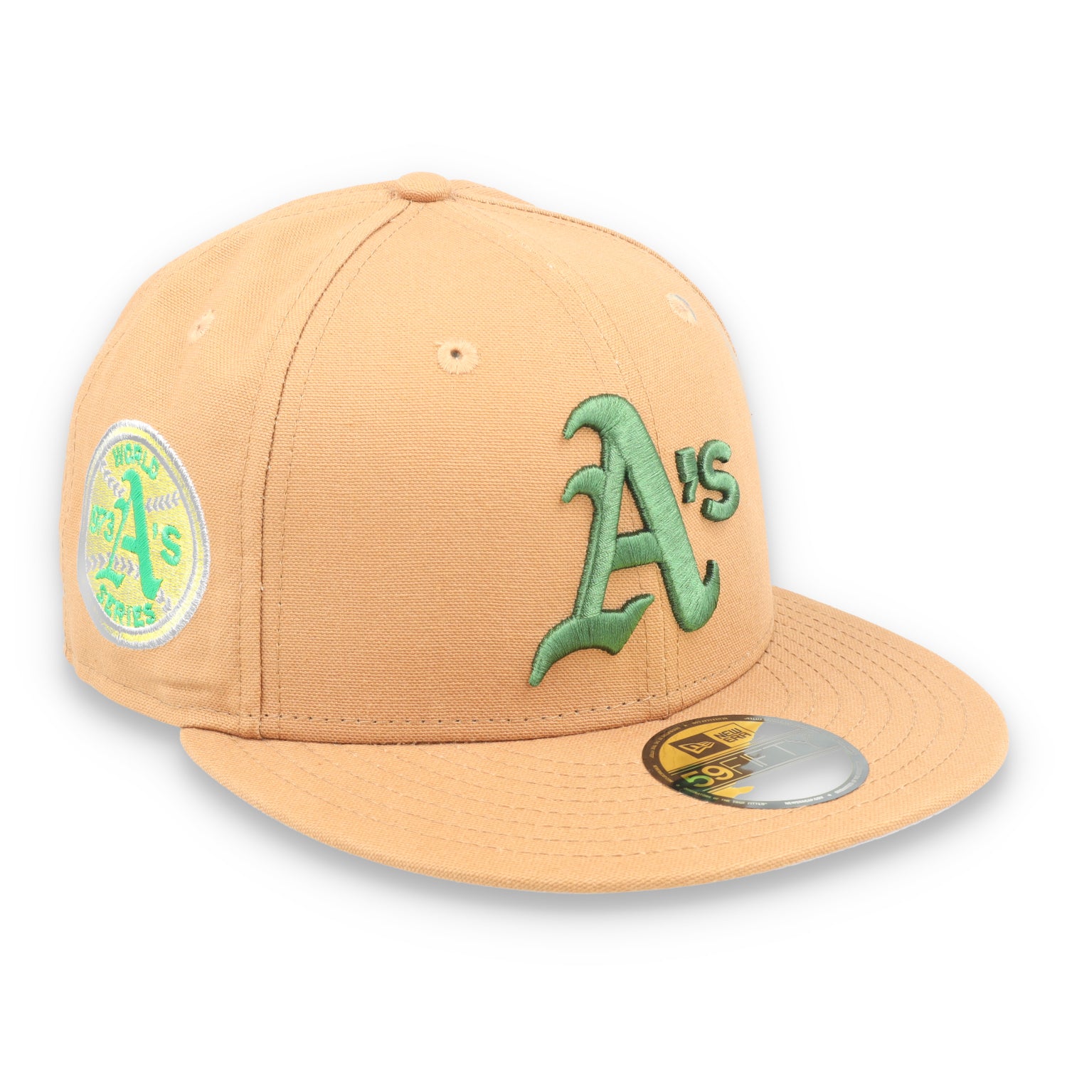 New Era Oakland Athletics 1973 World Series Patch 59FIFTY Fitted-Peanut