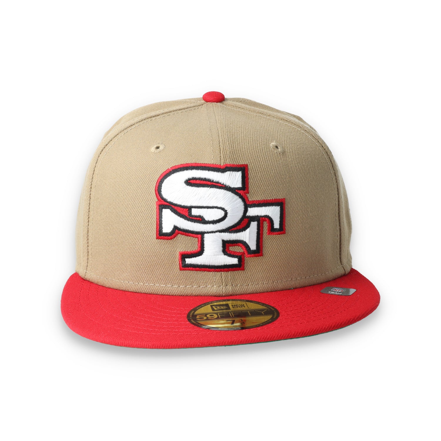 Exclusive San Francisco 49ers Official 59FIFTY Fitted Hat-Khaki/Scarlet