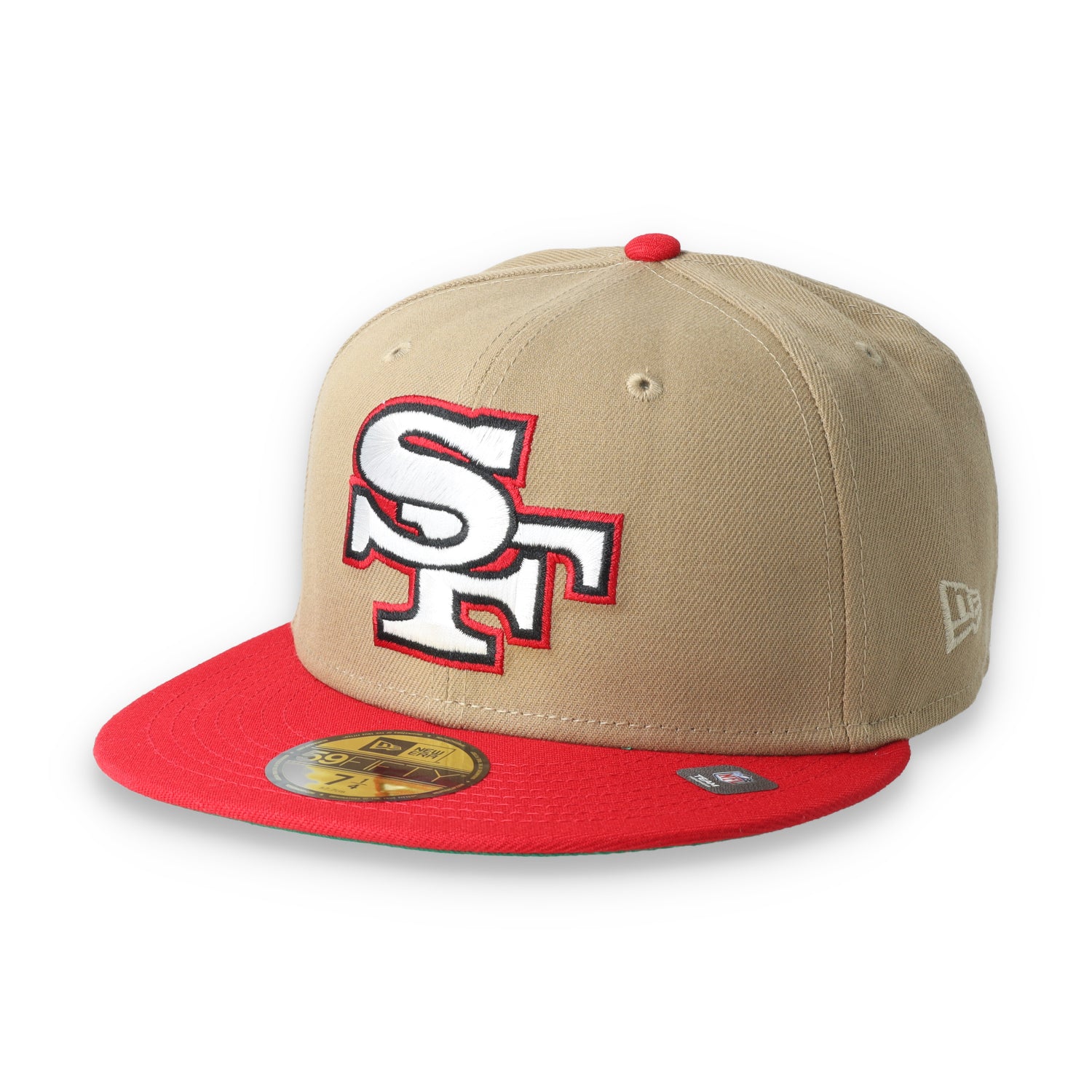 Exclusive San Francisco 49ers Official 59FIFTY Fitted Hat-Khaki/Scarlet