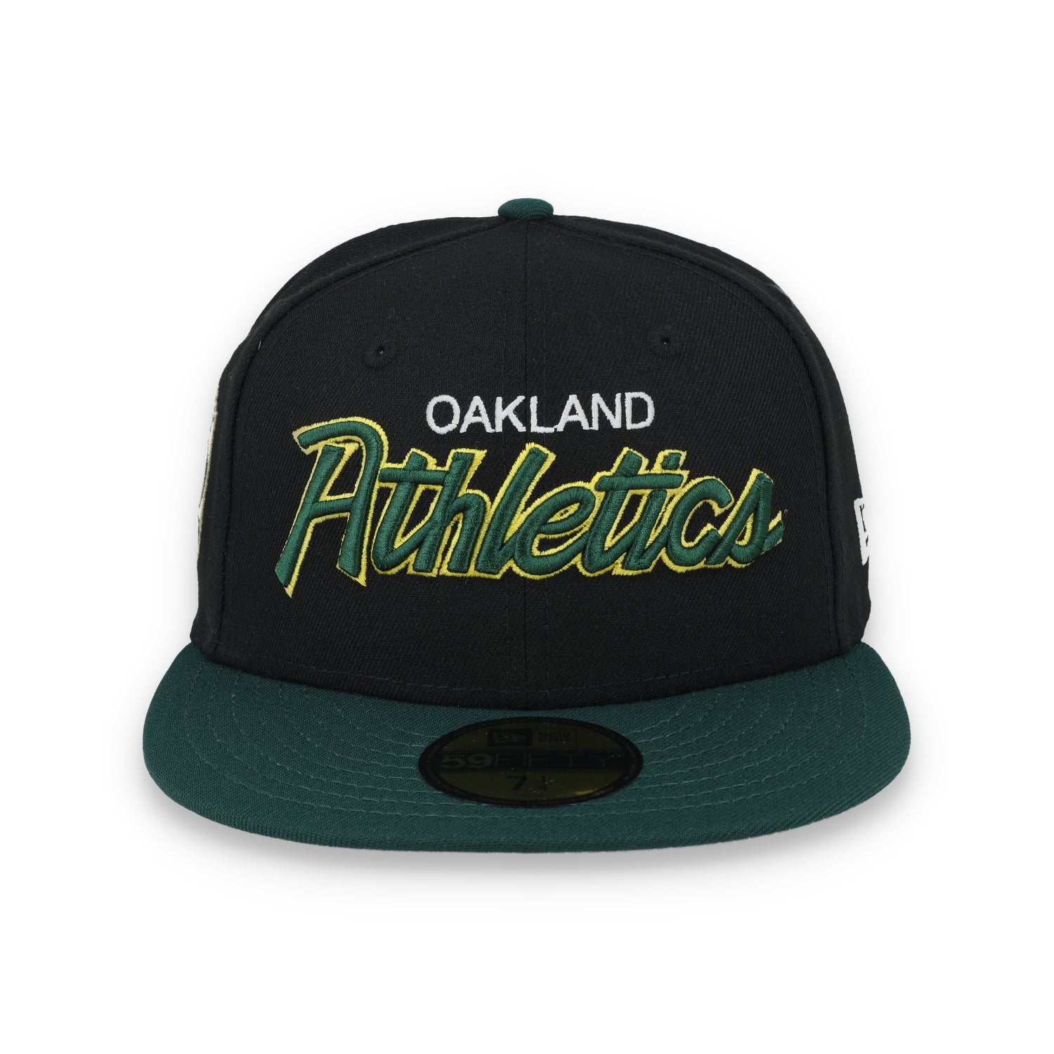 New Era Oakland Athletics Script 50th Anniversary Side Patch 59fifty Fitted Hat-