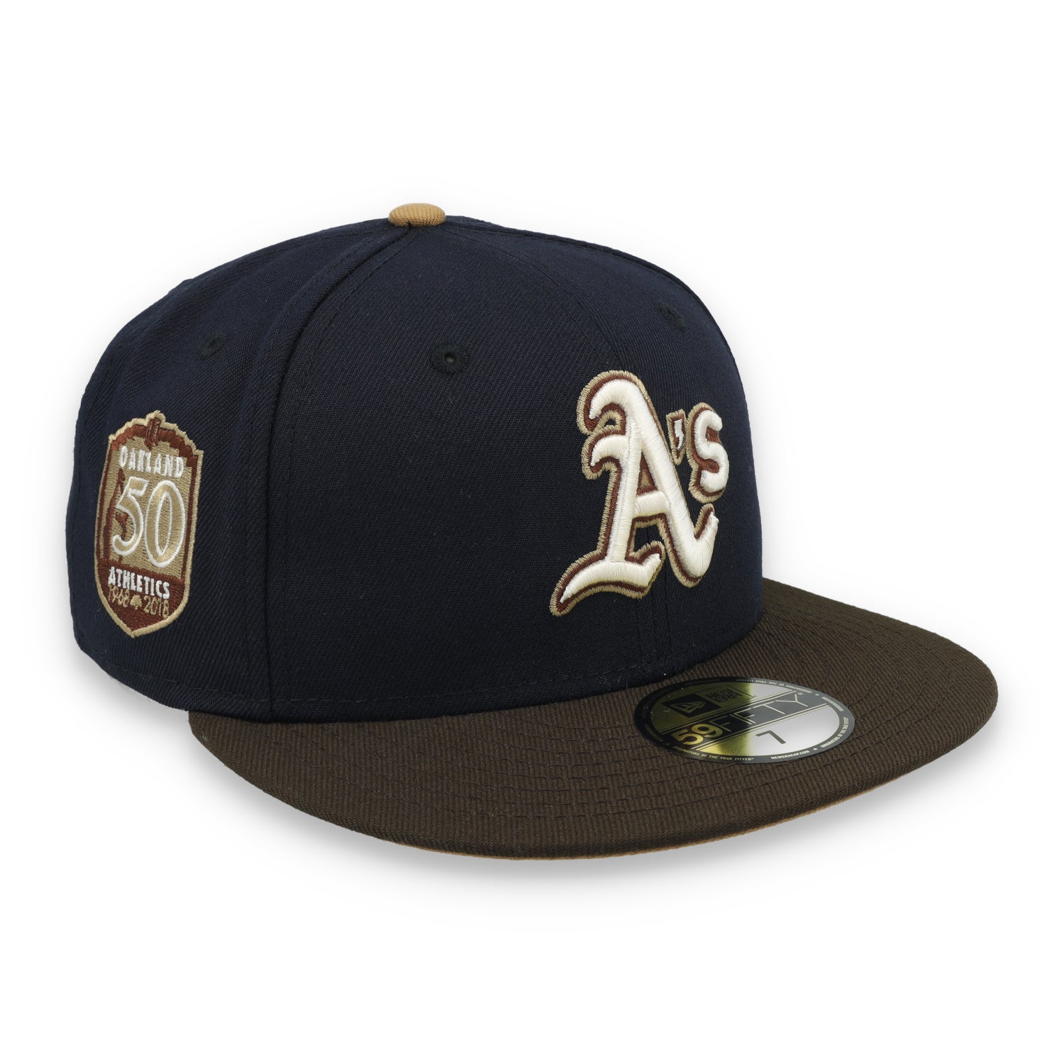 New Era Oakland Athletics 50th Anniversary Side Patch 59fifty Fitted Hat-Navy