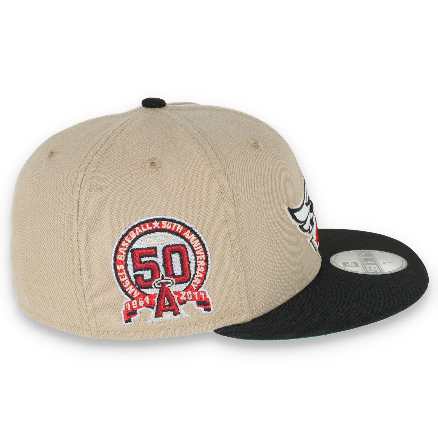 New Era Los Angeles Angels 50th Anniversary Patch 59FIFTY Fitted Khaki Hat