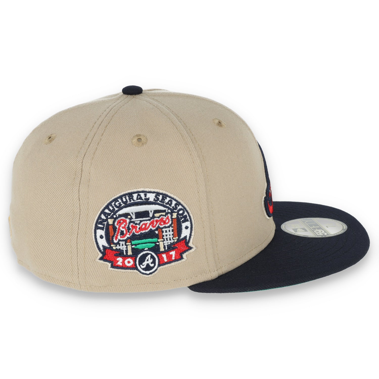 New Era Atlanta Braves 2017 Inaugural Season Side Patch 59FIFTY Fitted Khaki Hat