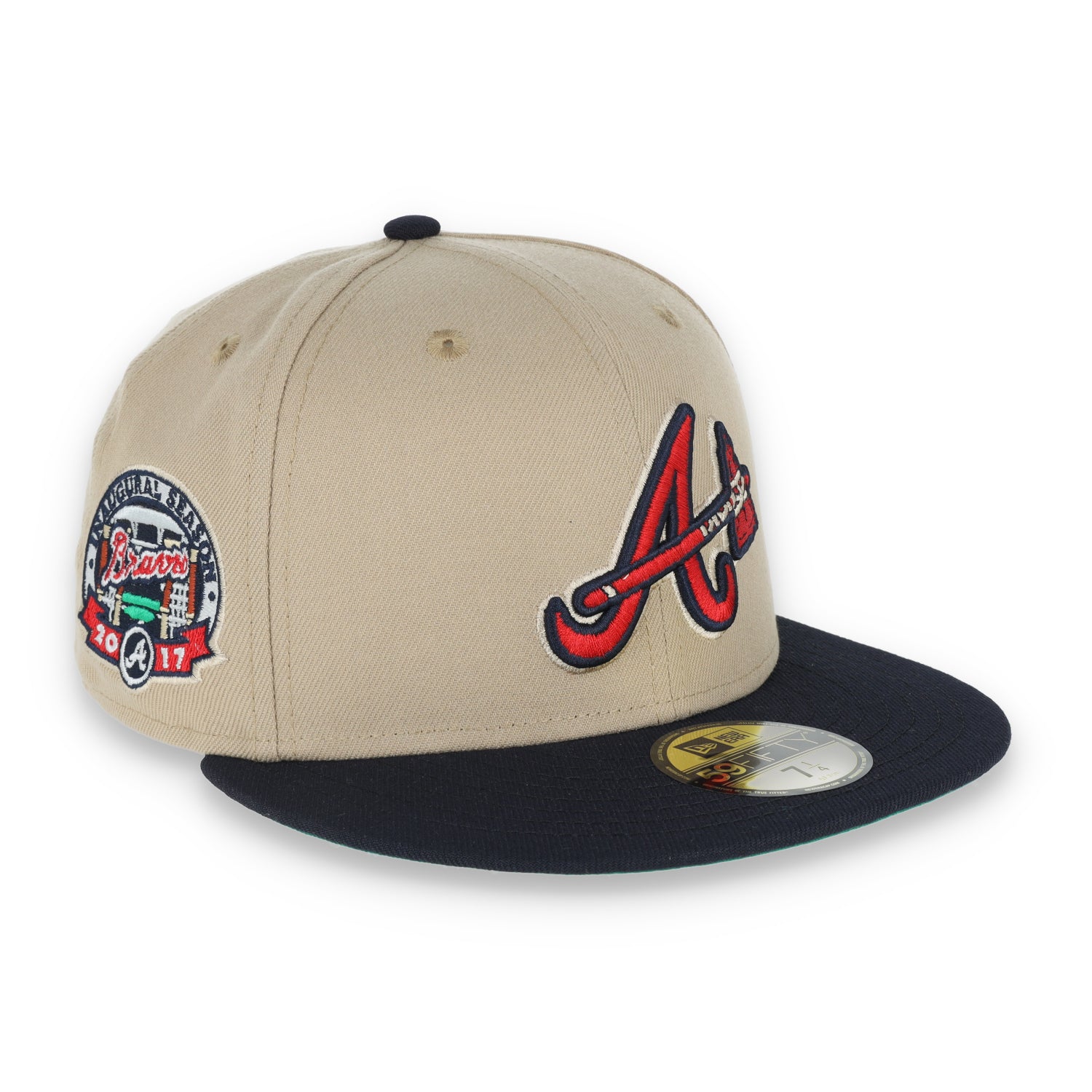 New Era Atlanta Braves  2017 Inaugural Season Side Patch 59FIFTY Fitted Khaki Hat