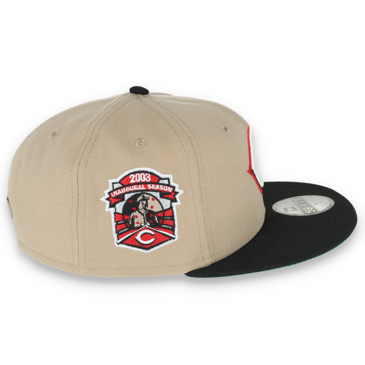 New Era Cincinnati Reds 2003 Inaugural Side Patch 59FIFTY Fitted Khaki Hat