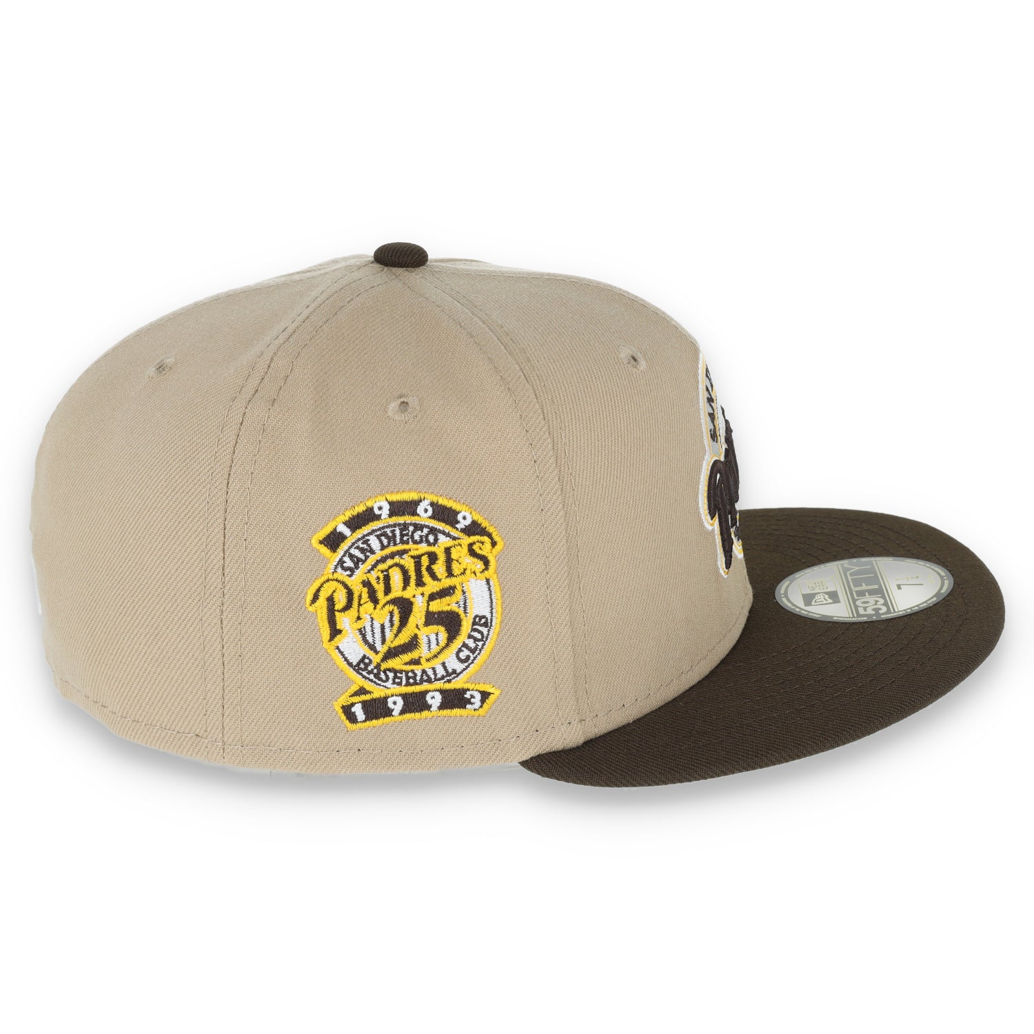 New Era San Diego Padres 25Th Anniversary Side Patch 59FIFTY Fitted Khaki Hat