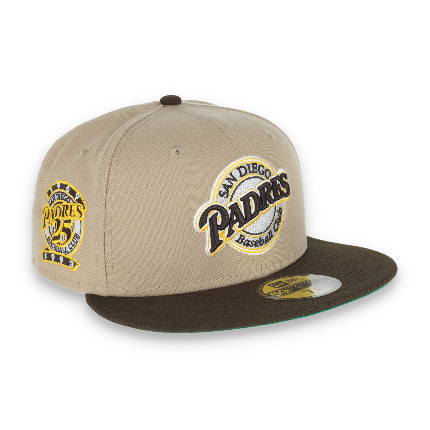 New Era San Diego Padres 25Th Anniversary Side Patch  59FIFTY Fitted Khaki Hat