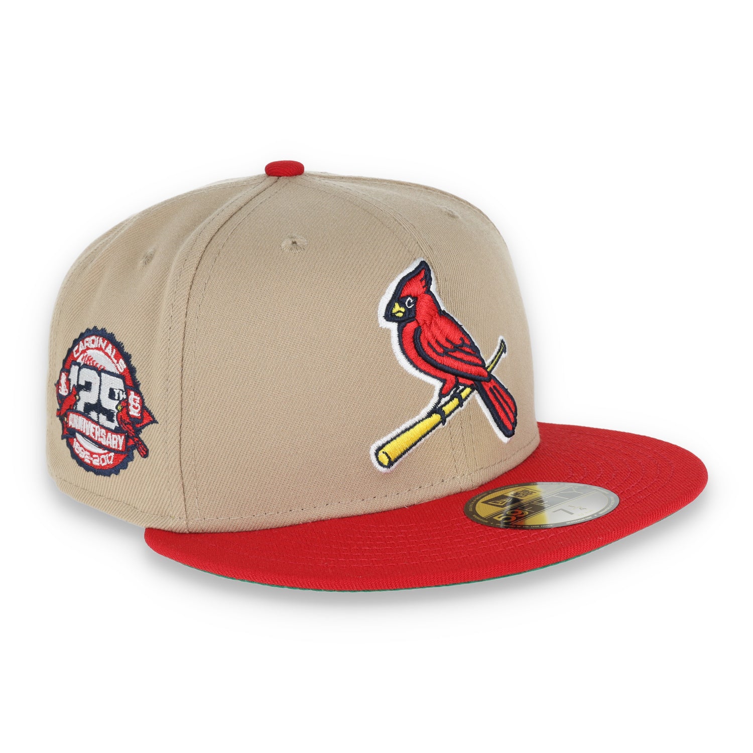 New Era St Louis Cardinals 125th Anniversary Patch 59FIFTY Fitted Khaki Hat