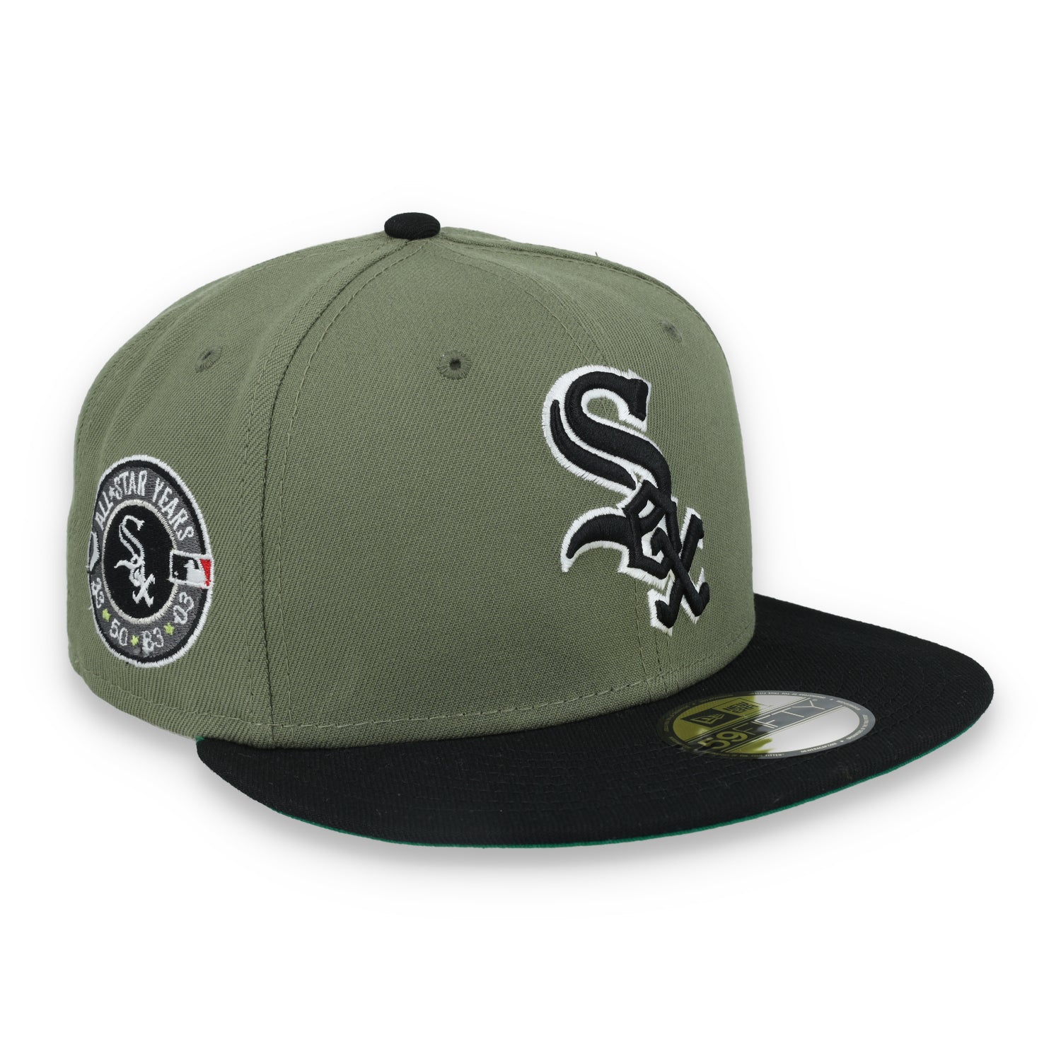 New Era Chicago White Sox All Star Side Patch 59FIFTY Fitted Hat- Olive Green