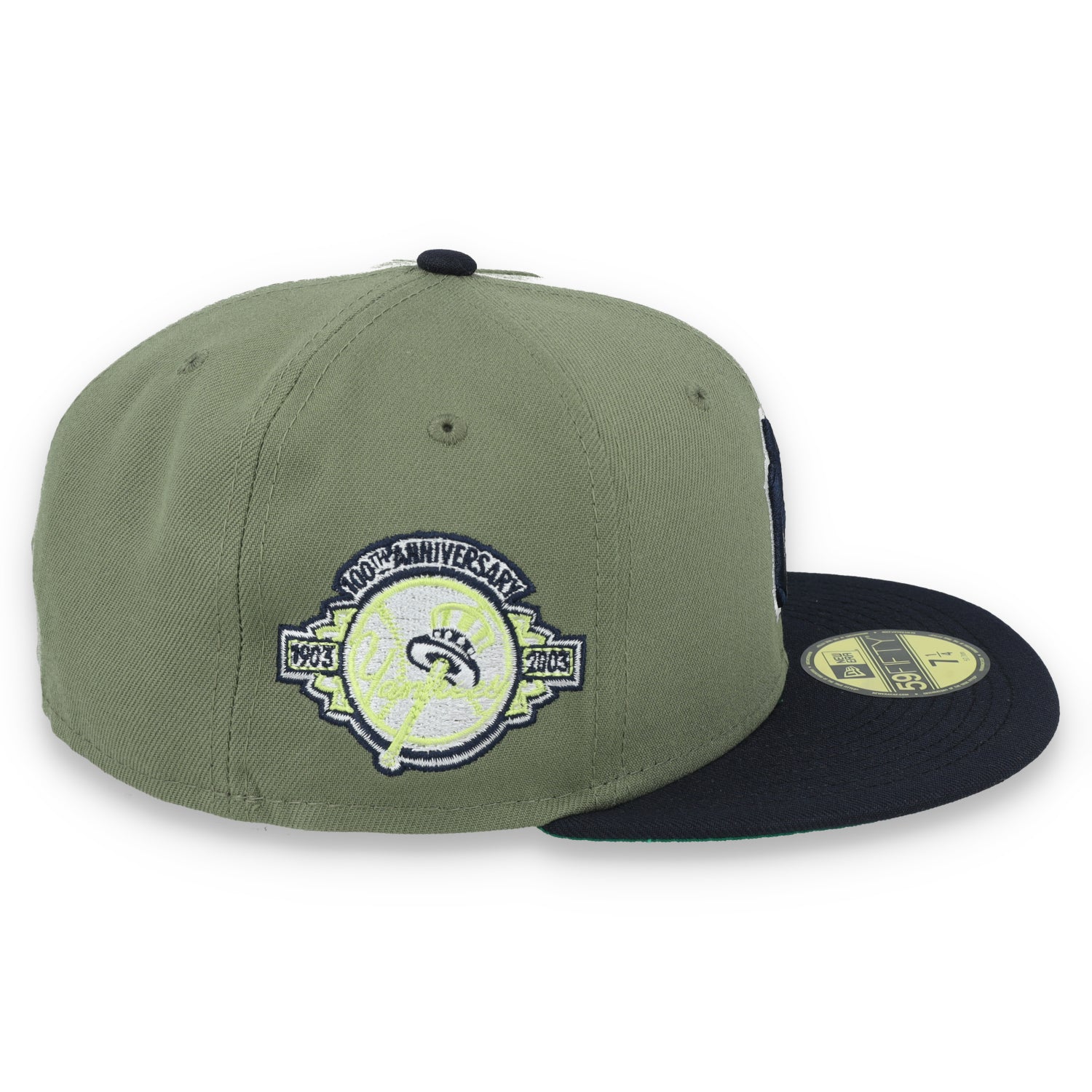 New Era New York Yankees 100th Anniversary Side Patch 59FIFTY Fitted Hat- Olive Green