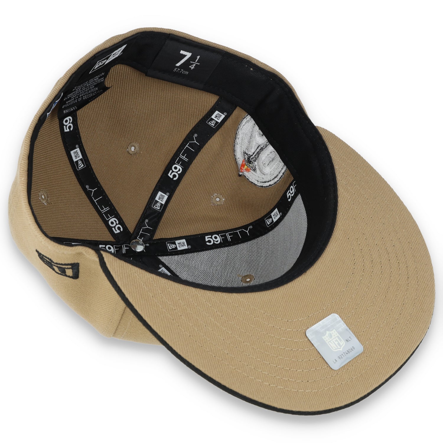 Las Vegas Raiders Shield 60th Anniversary Side Patch New Era 59Fifty Fitted-Khaki/Black