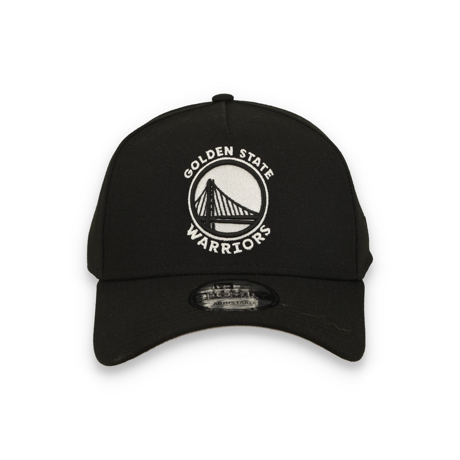 New Era Golden State Warriors 9FORTY A-Frame Snapback Hat-Black/White