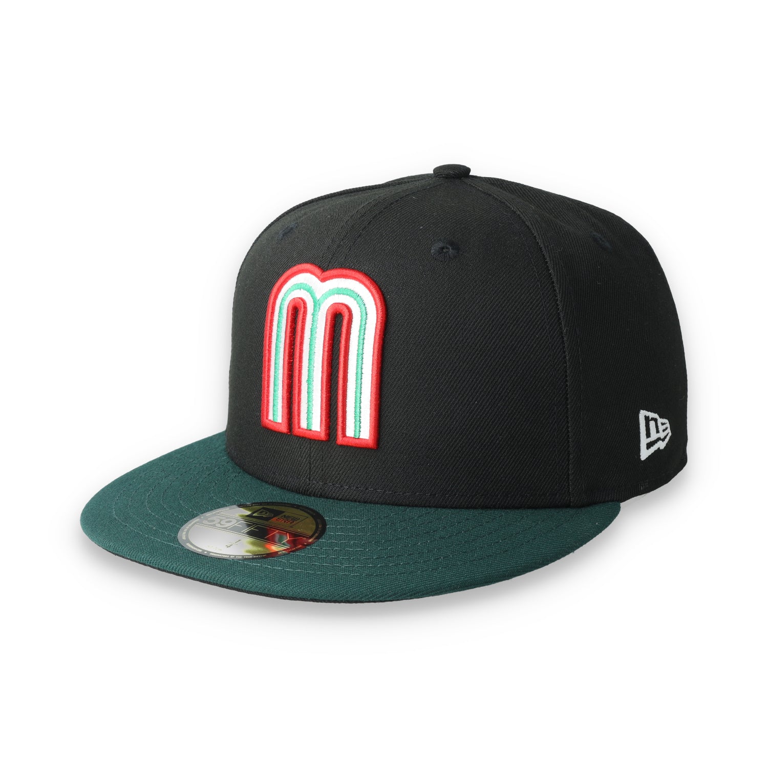 NEW ERA OFFICIAL MEXICO FLAG 59FIFTY FITTED HAT-BLK/DARK GREEN