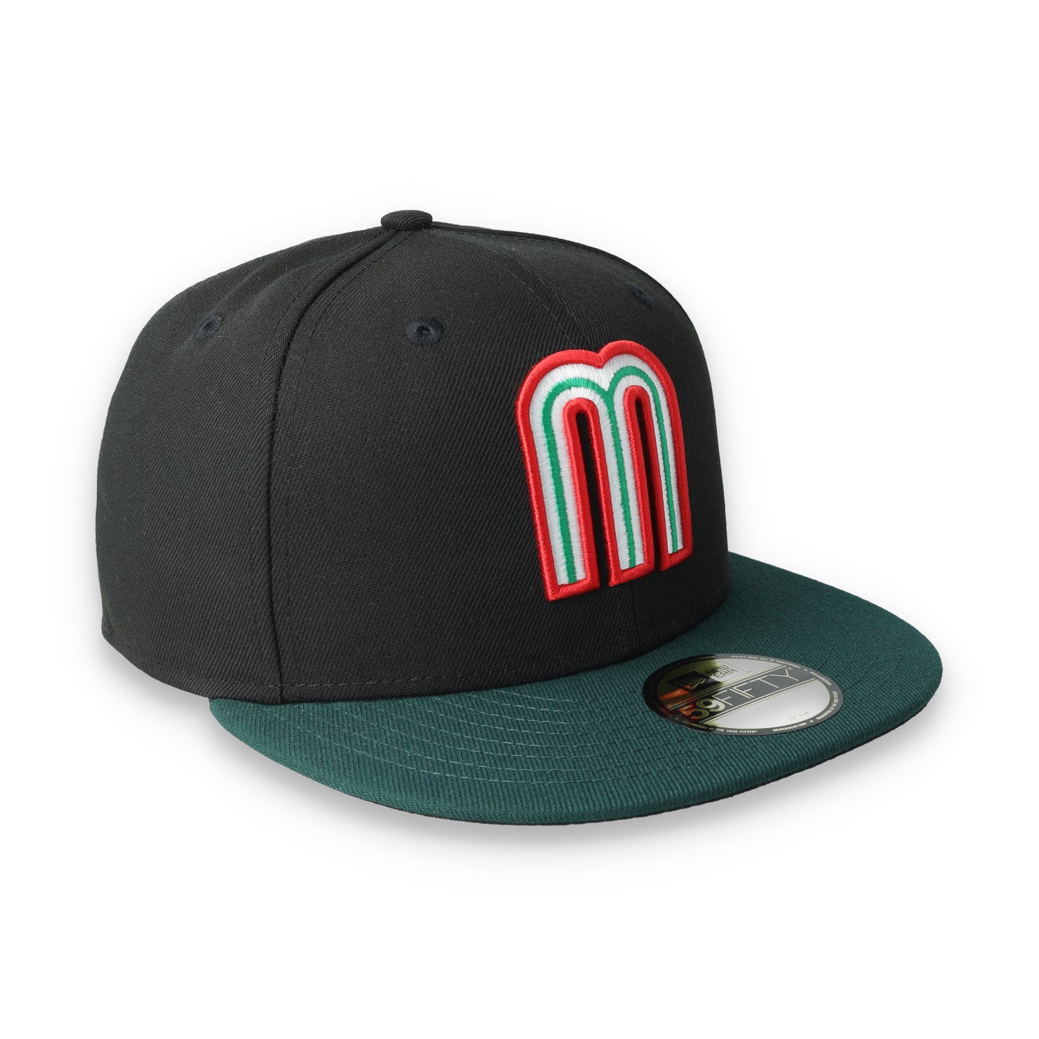 NEW ERA OFFICIAL MEXICO FLAG 59FIFTY FITTED HAT-BLK/DARK GREEN