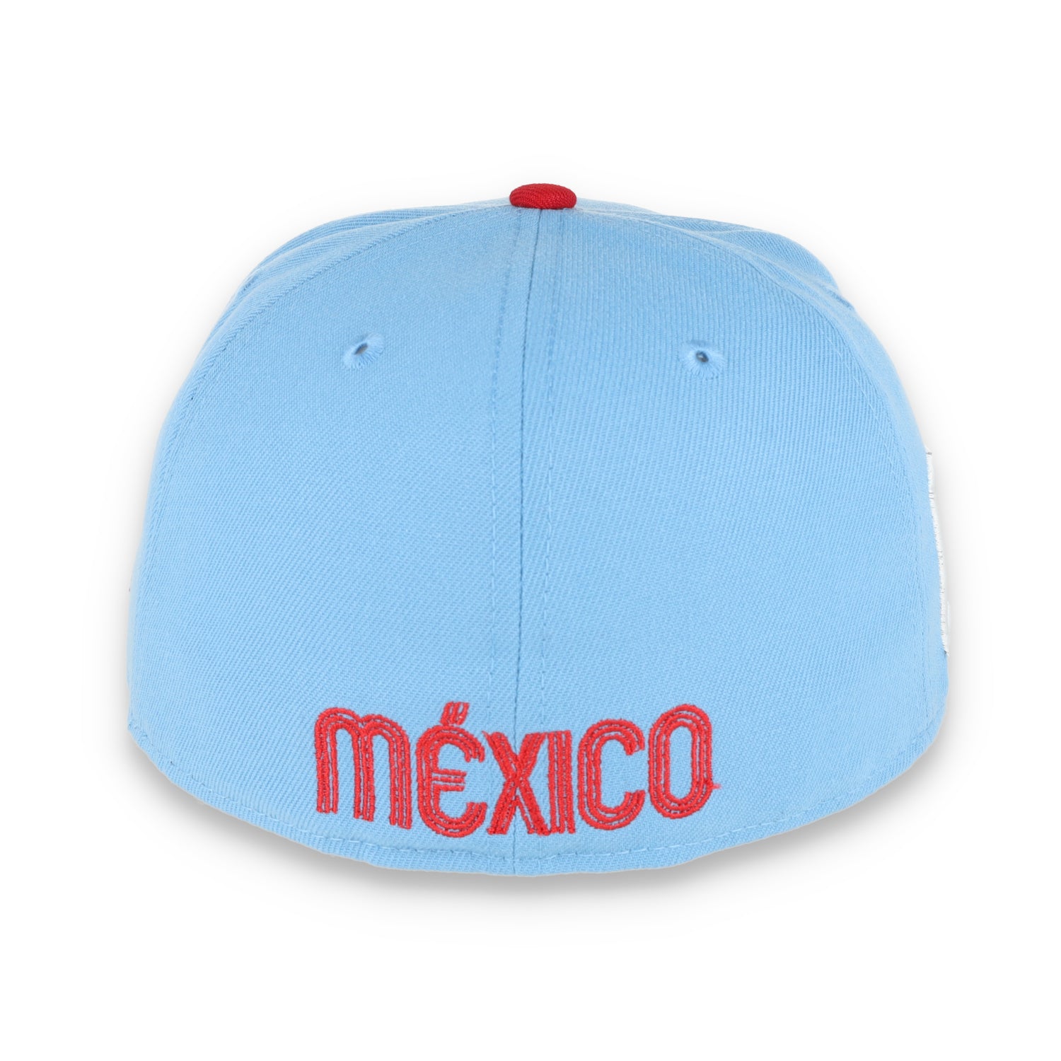 NEW ERA OFFICIAL WBC MEXICO WORDMARK 59FIFTY FITTED HAT-SCARLET/SKY