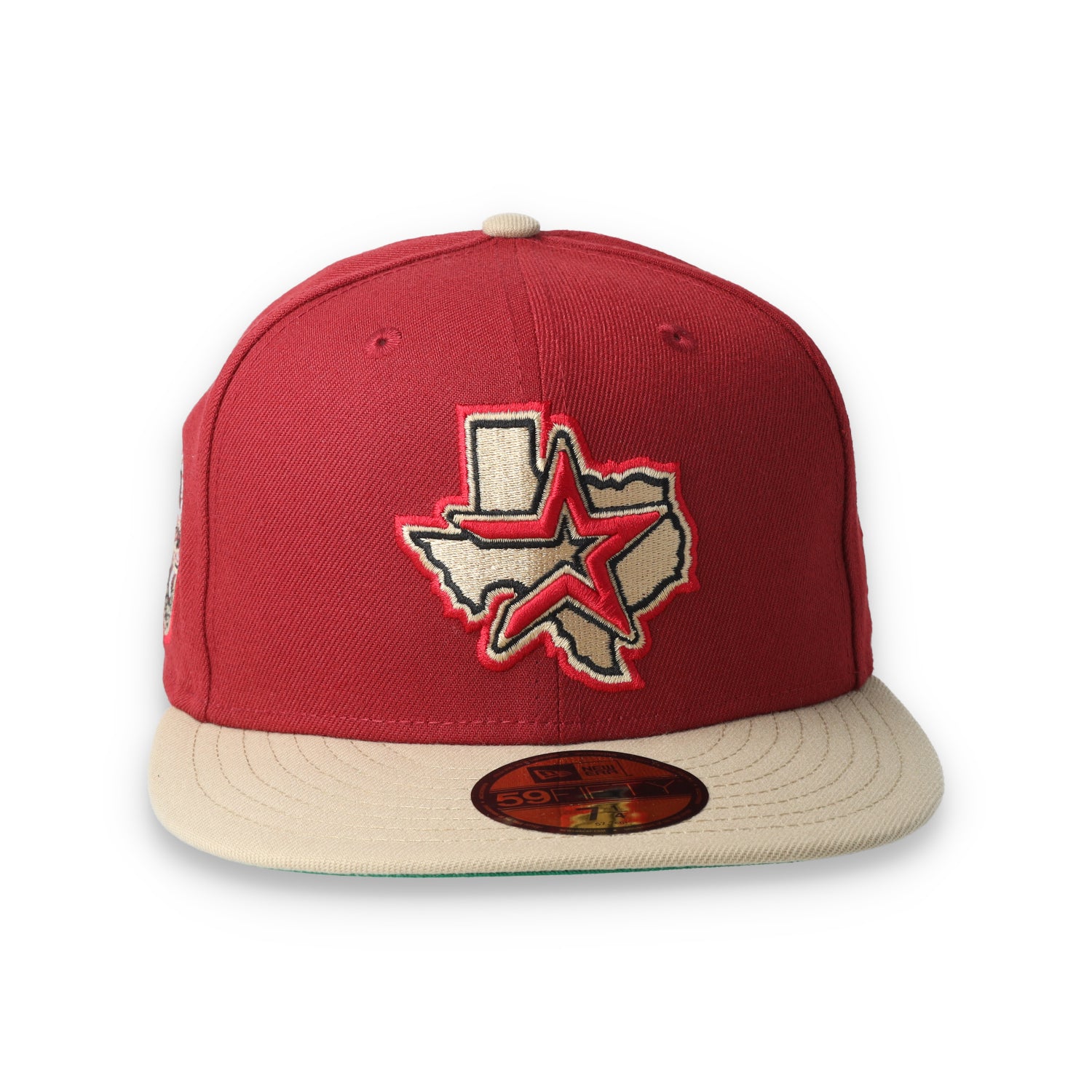 New Era Houston Astros 45th Anniversary Side Patch 59fifty Fitted Cap-Brick Red/Camel