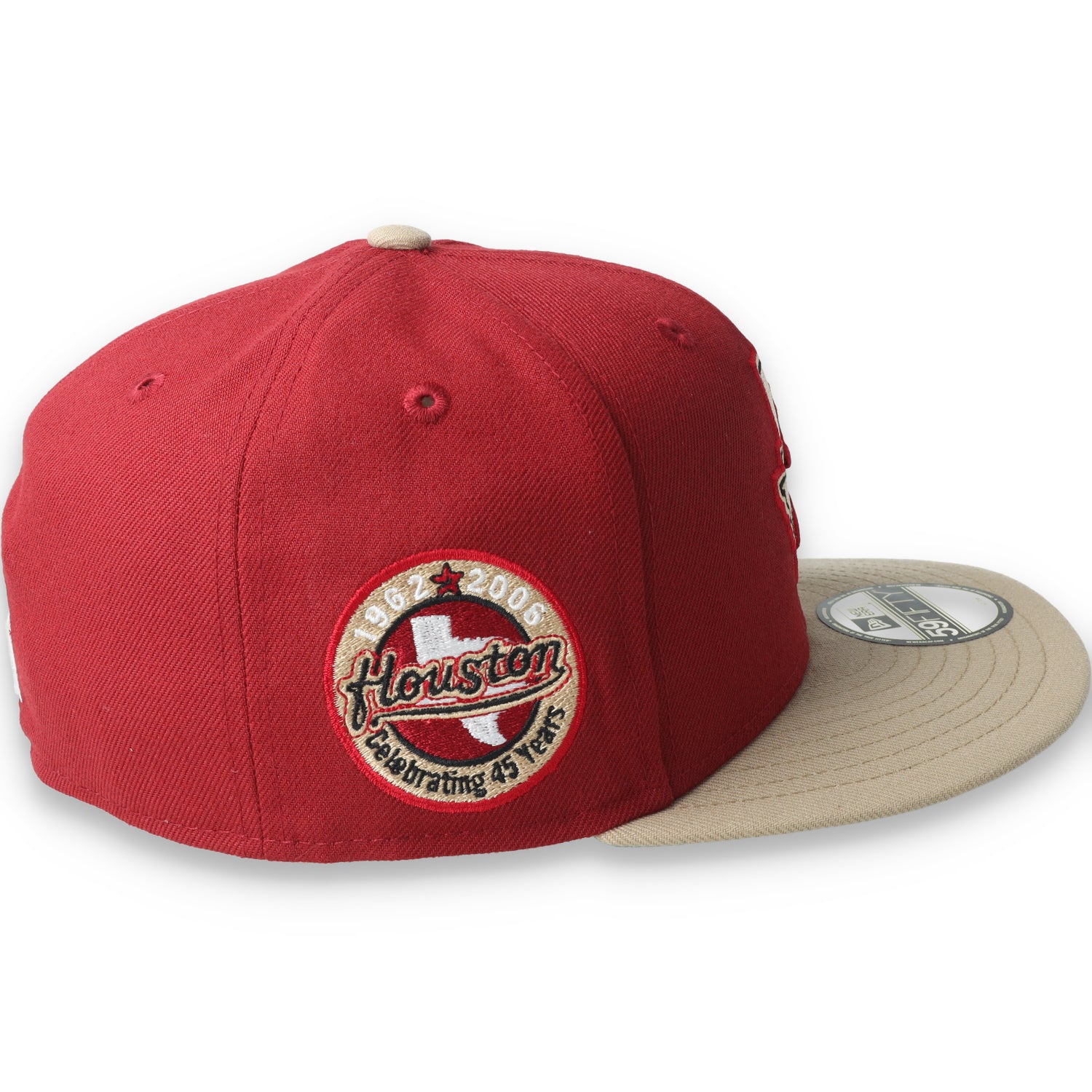 New Era Houston Astros 45th Anniversary Side Patch 59fifty Fitted Cap-Brick Red/Camel