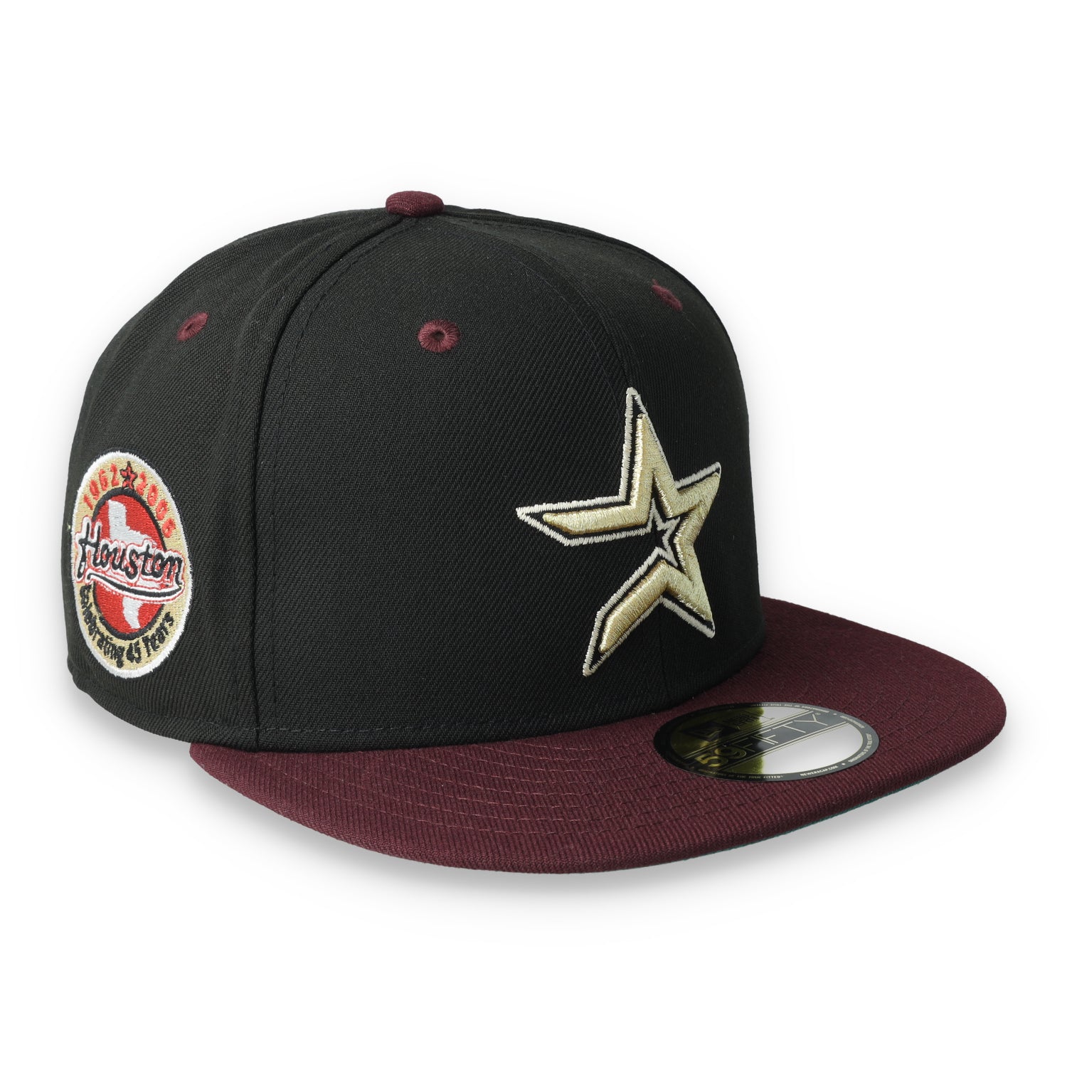 New Era Houston Astros 45th Anniversary Side Patch 59fifty Fitted Cap-Black