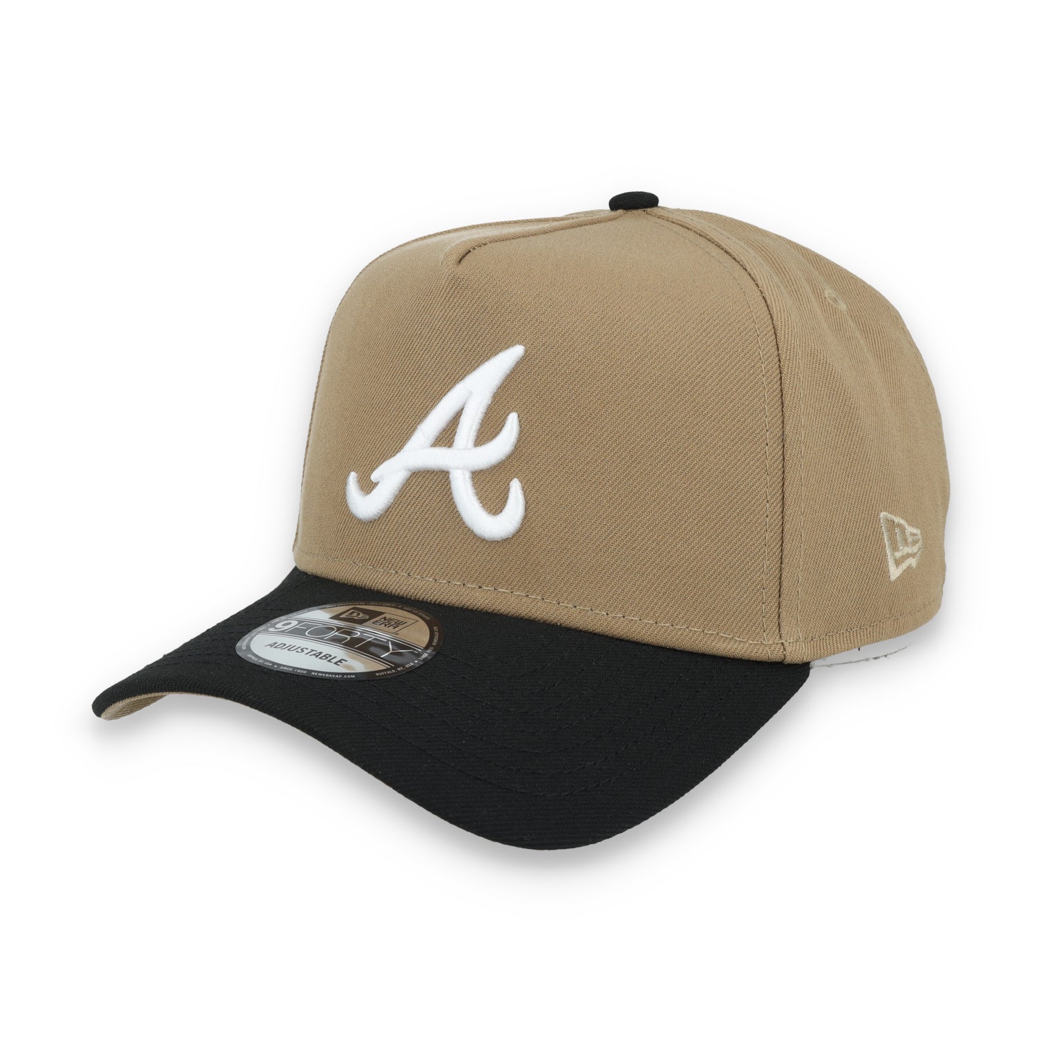 New Era Atlanta Braves 1995 World Series Side Patch A Frame 9FORTY Adjustable Hat-Khaki