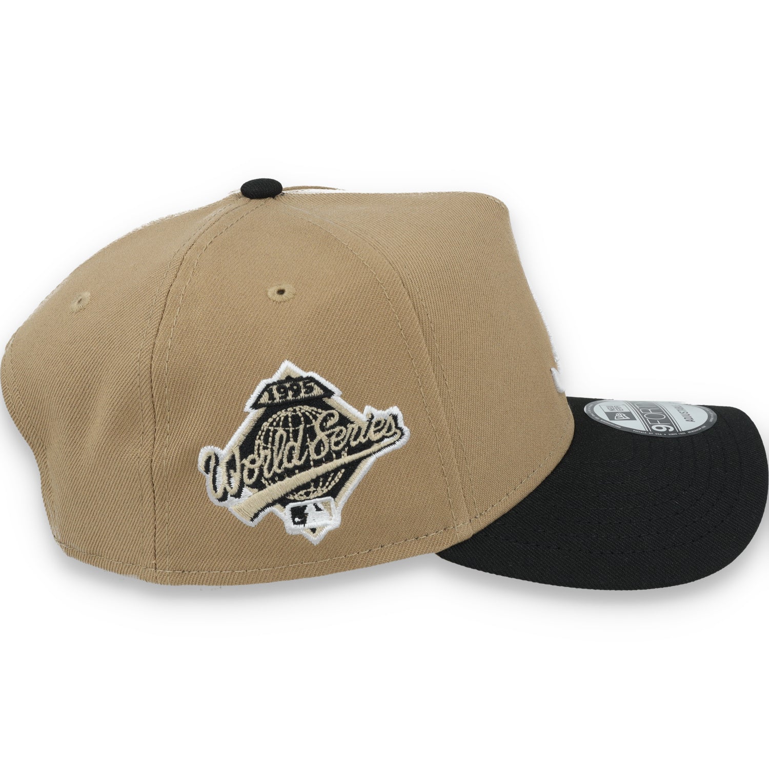 New Era Atlanta Braves 1995 World Series Side Patch A Frame 9FORTY Adjustable Hat-Khaki