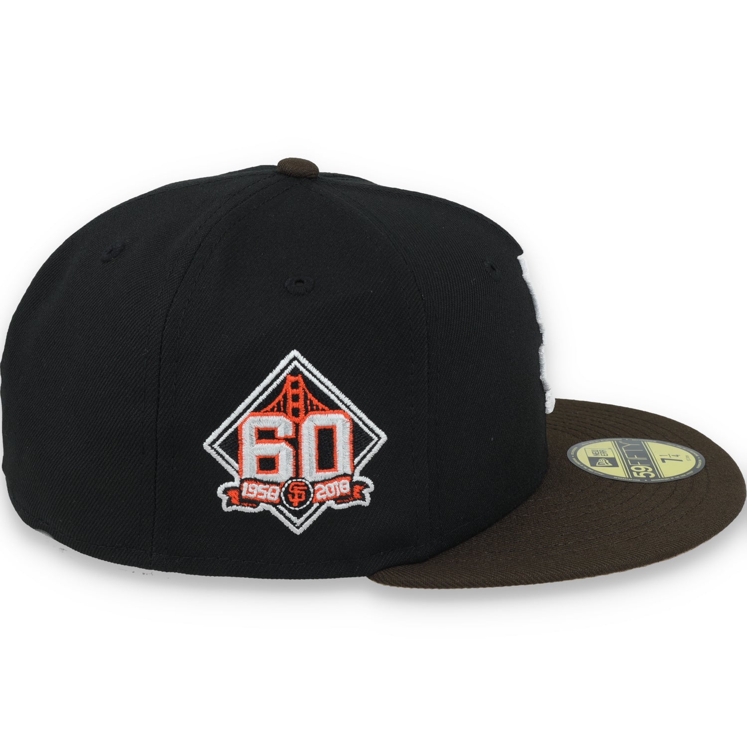 New Era San Francisco Giants 60th Anniversary Side Patch 59IFTY Fitted hat-Black/Brown