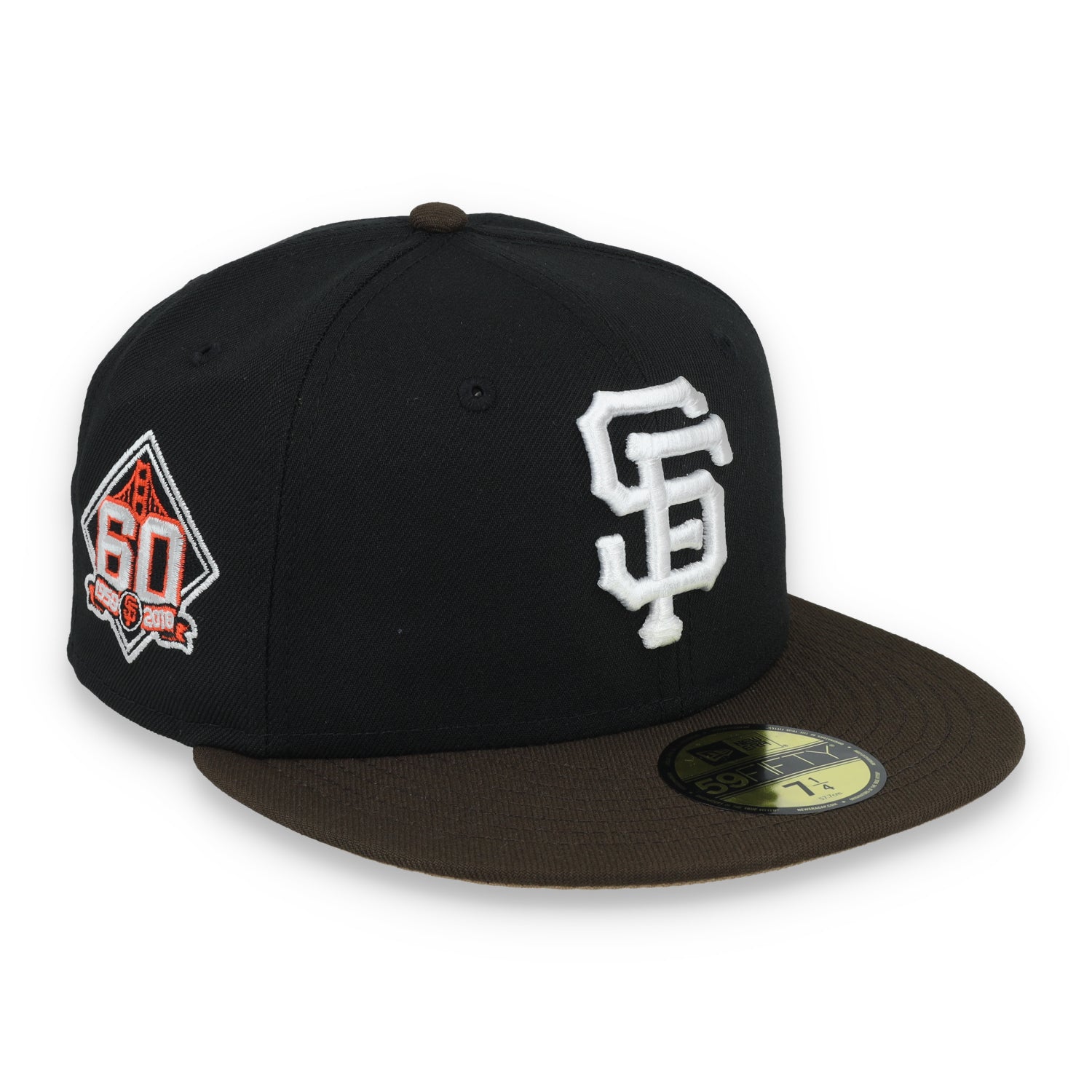 New Era San Francisco Giants 60th Anniversary Side Patch 59IFTY Fitted hat-Black/Brown