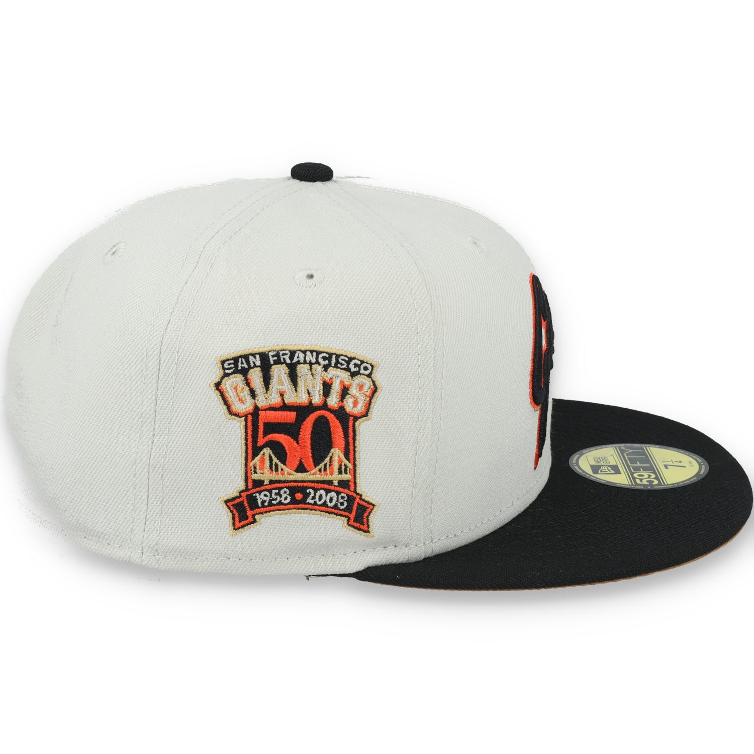 New Era San Francisco Giants 50th Anniversary Side Patch 59IFTY Fitted hat- Chrome