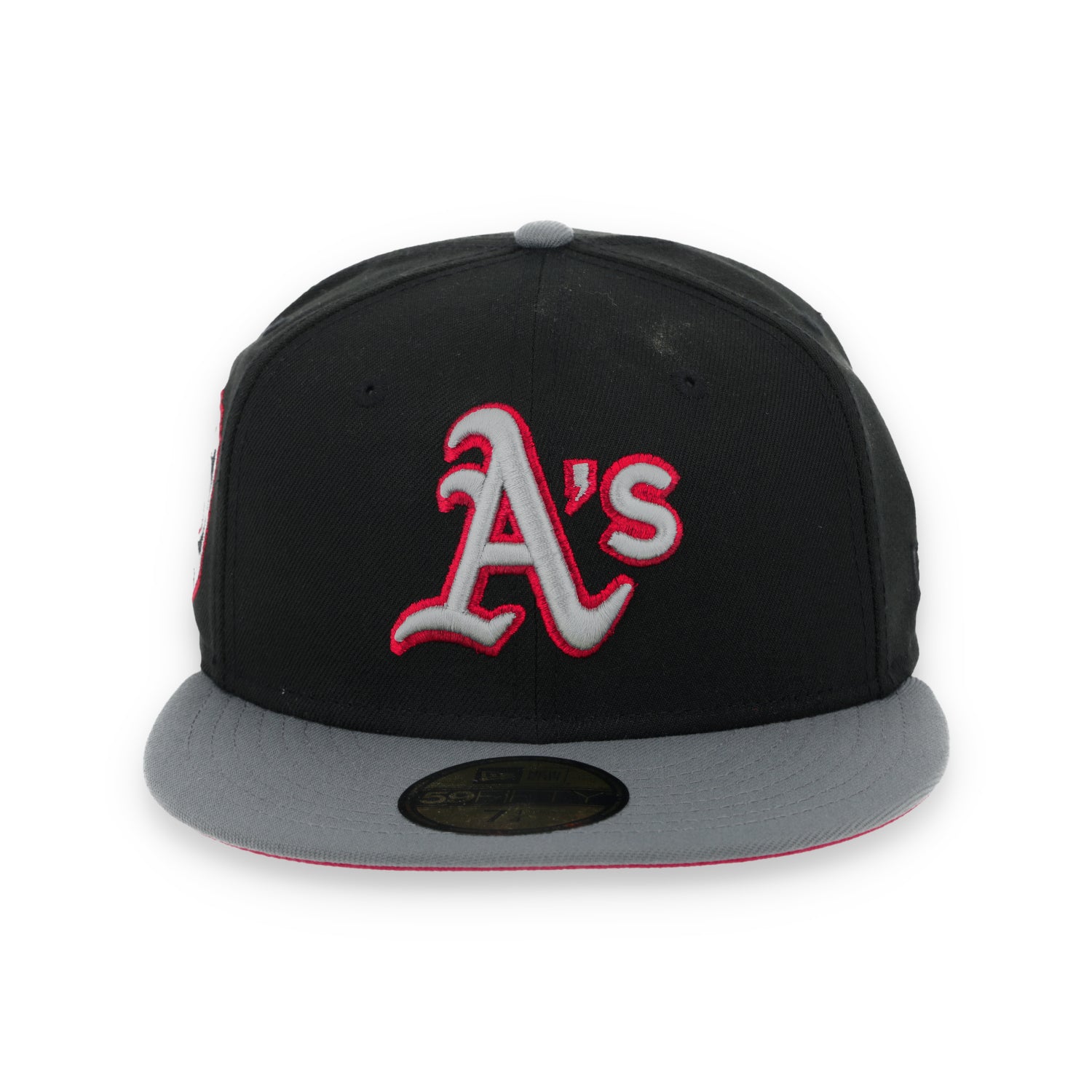 New Era Oakland Athletics 50th Anniversary Series Side Patch Metallic 59FIFTY Fitted Hat- Black/Grey/Red