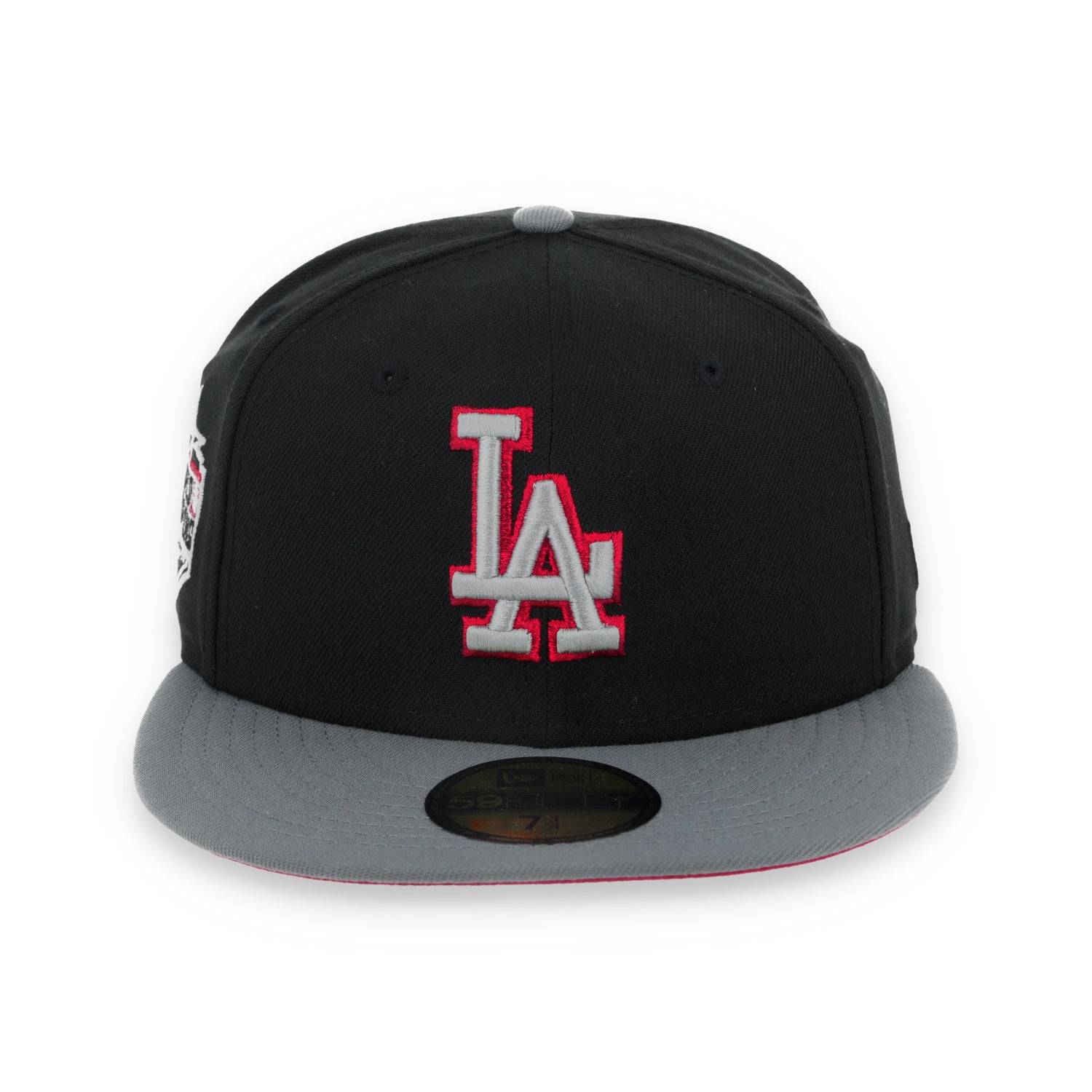 New Era Los Angeles Dodgers 2020 World Series Side Patch Metallic 59FIFTY Fitted Hat- Black/Grey/Red
