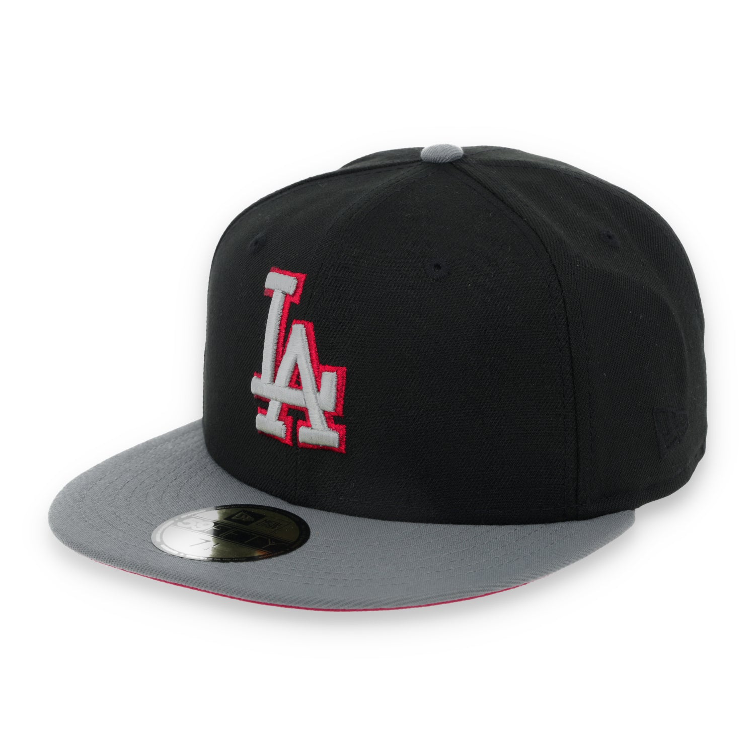 New Era Los Angeles Dodgers 2020 World Series Side Patch Metallic 59FIFTY Fitted Hat- Black/Grey/Red