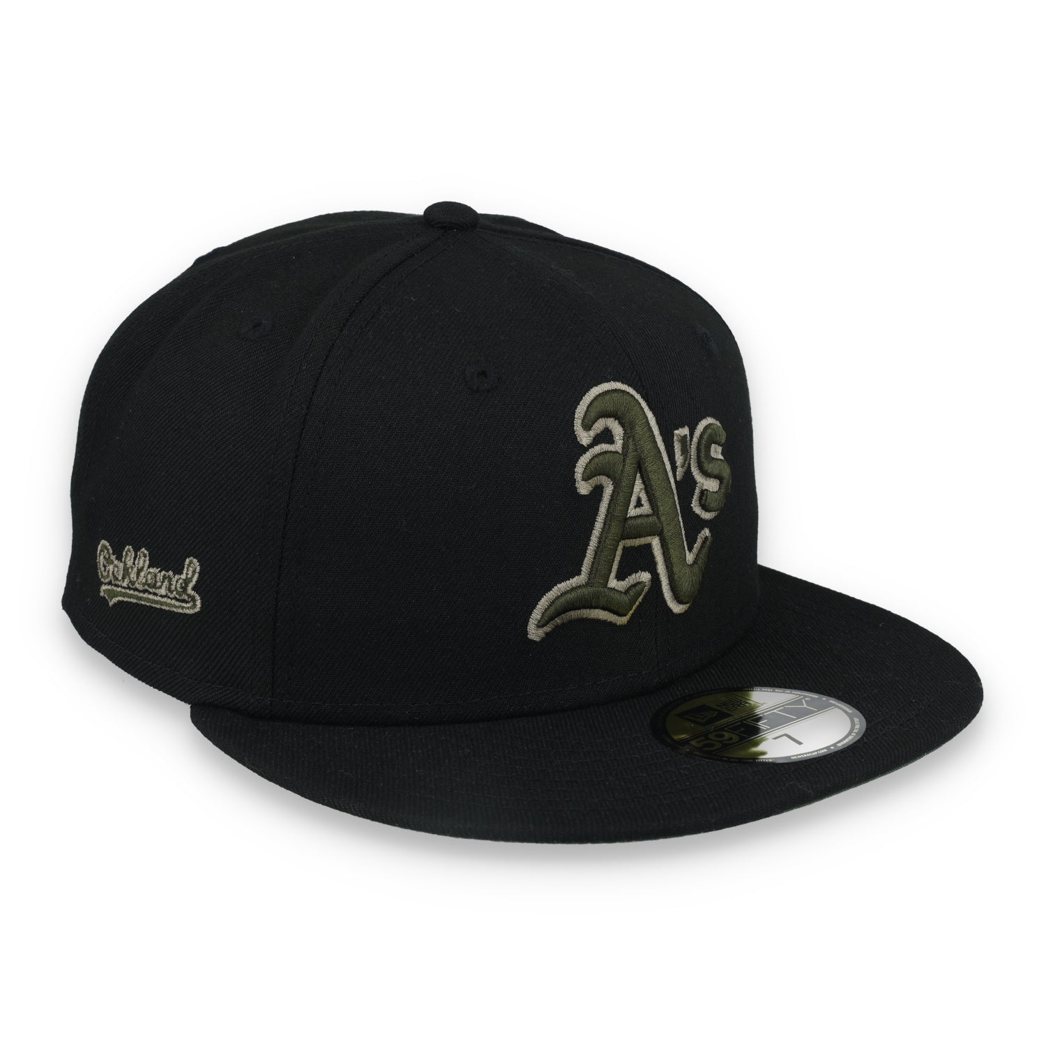 New Era Oakland Athletics Side Script 59FIFTY FITTED HAT-BLK WOOD