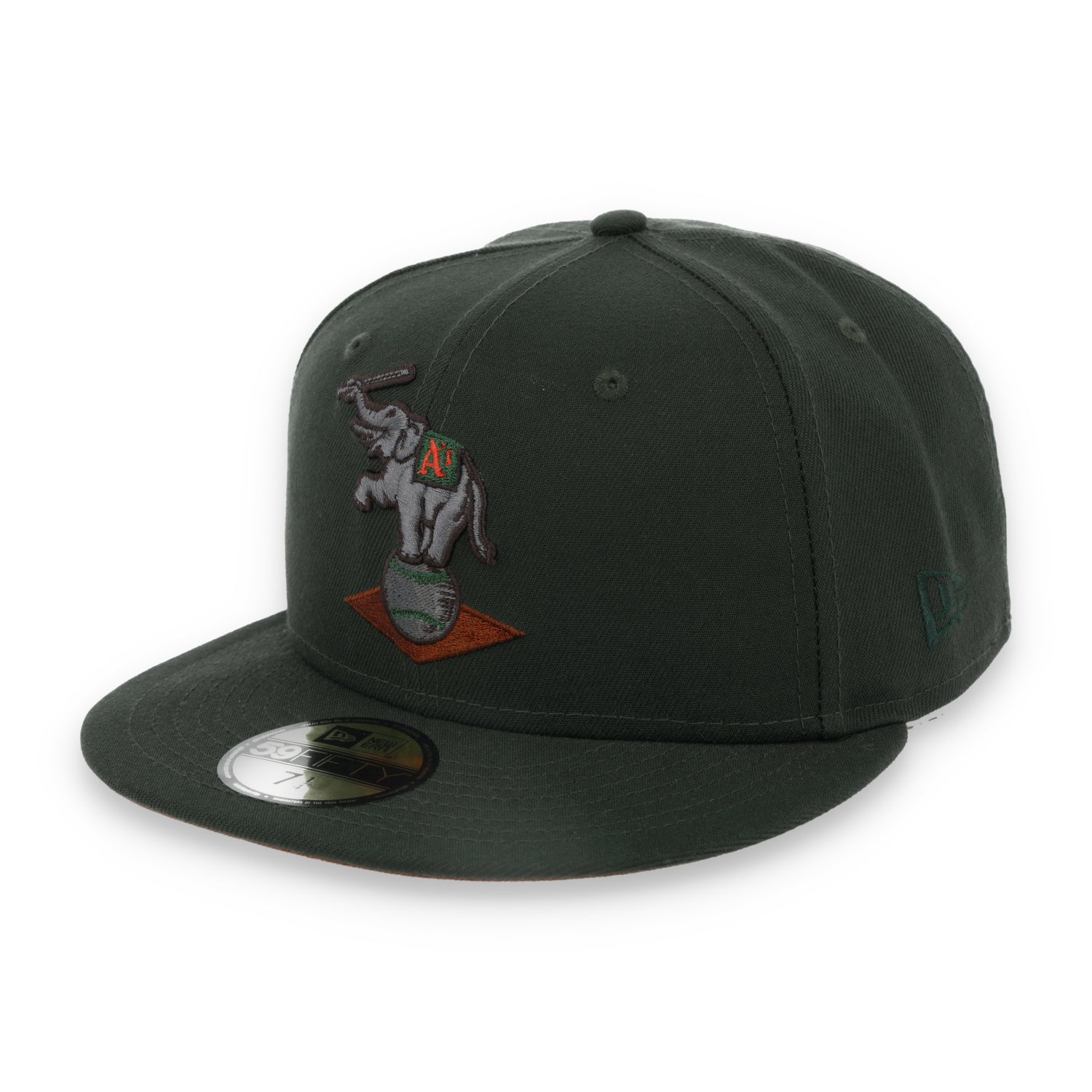 New Era Oakland Athletics 50th Anniversary Patch 59FIFTY Fitted Hat-Dark Seaweed/Peanut