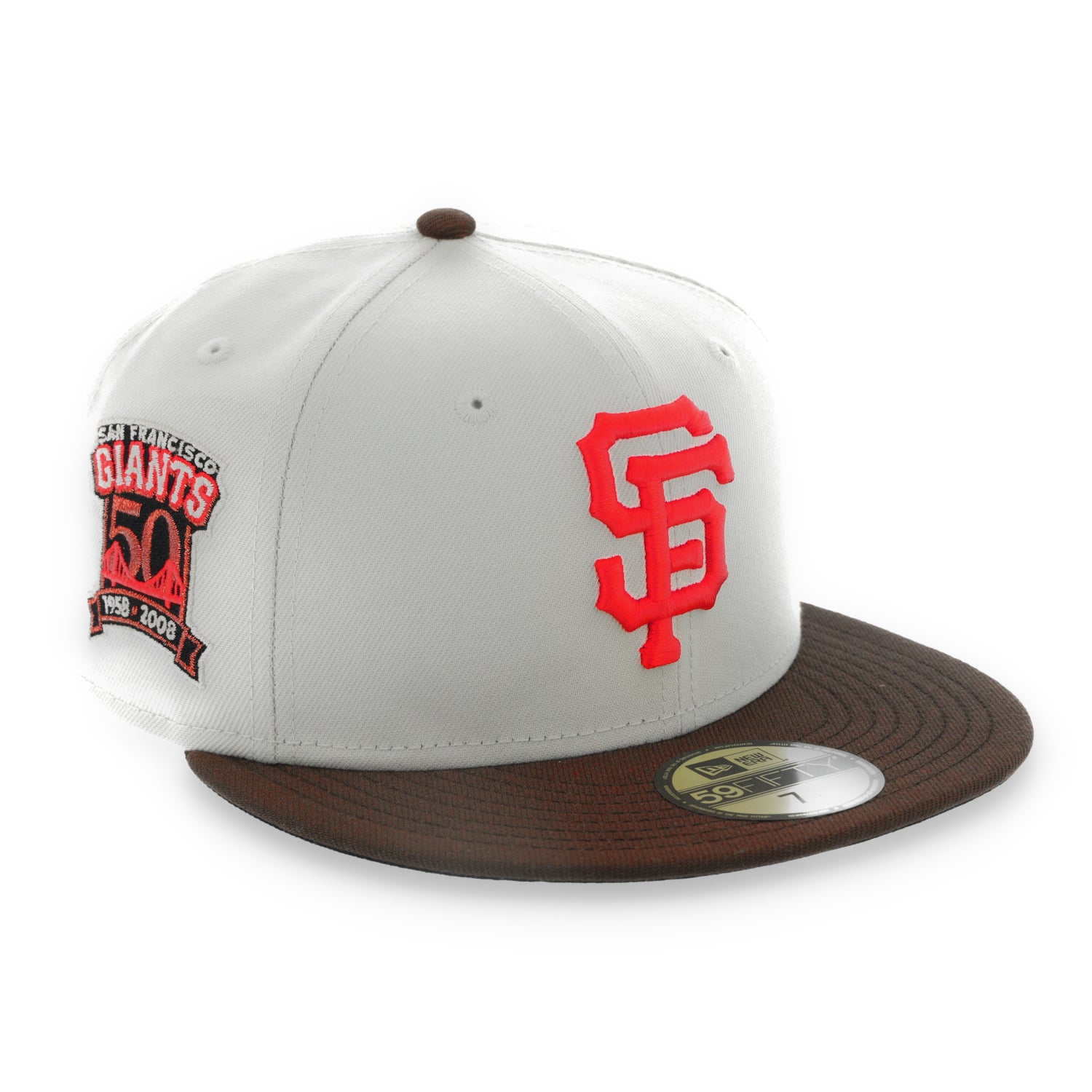 New Era San Francisco Giants 50th Anniversary Side patch 59FIFTY Fitted Hat-Poly Stone/Walnut