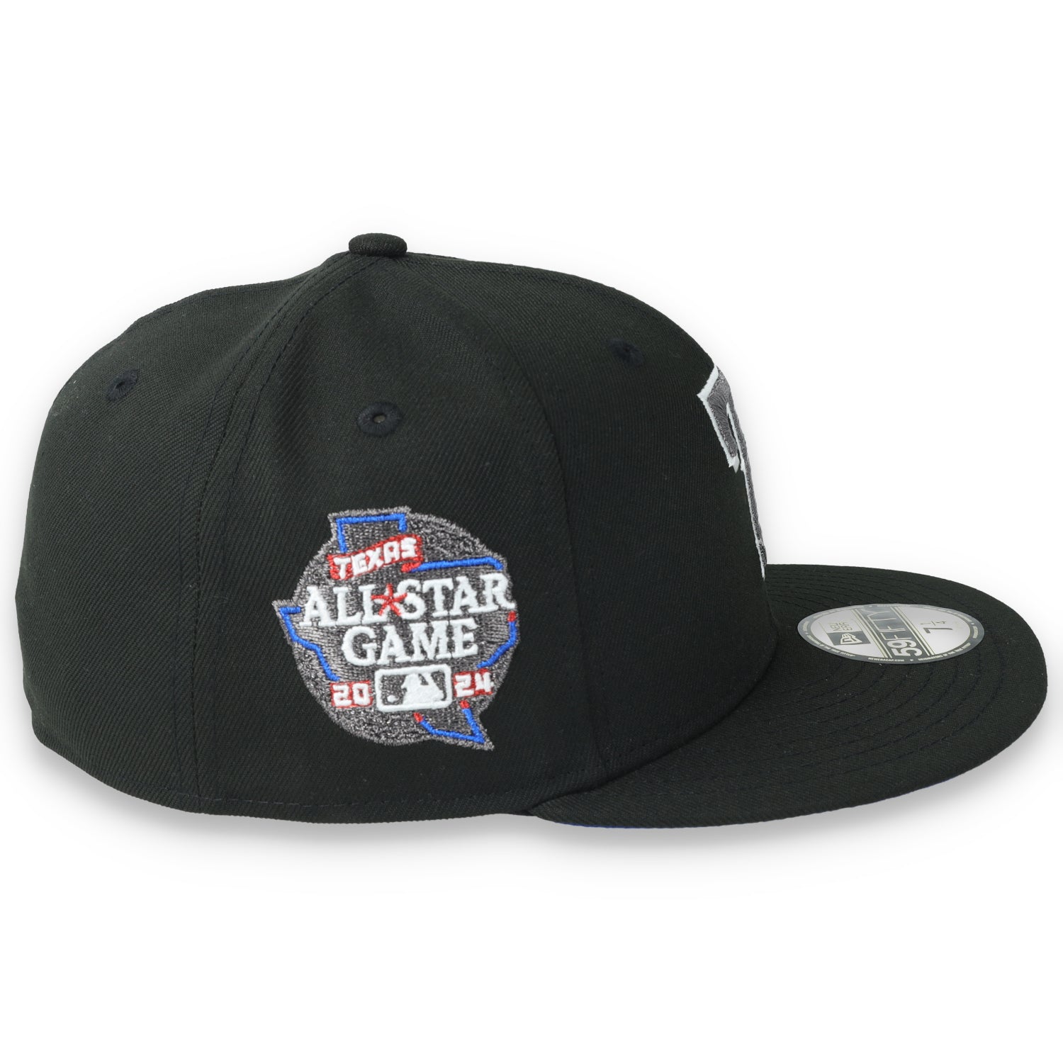 New Era Texas Rangers 2024 All Star Game Side Patch 59FIFTY Fitted Hat-Metallic Grey/Black