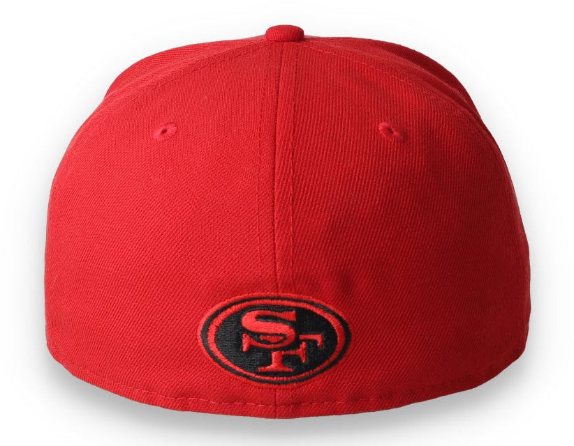 Exclusive New Era San Francisco 49ers Black Script 59FIFTY Fitted Hat-Red
