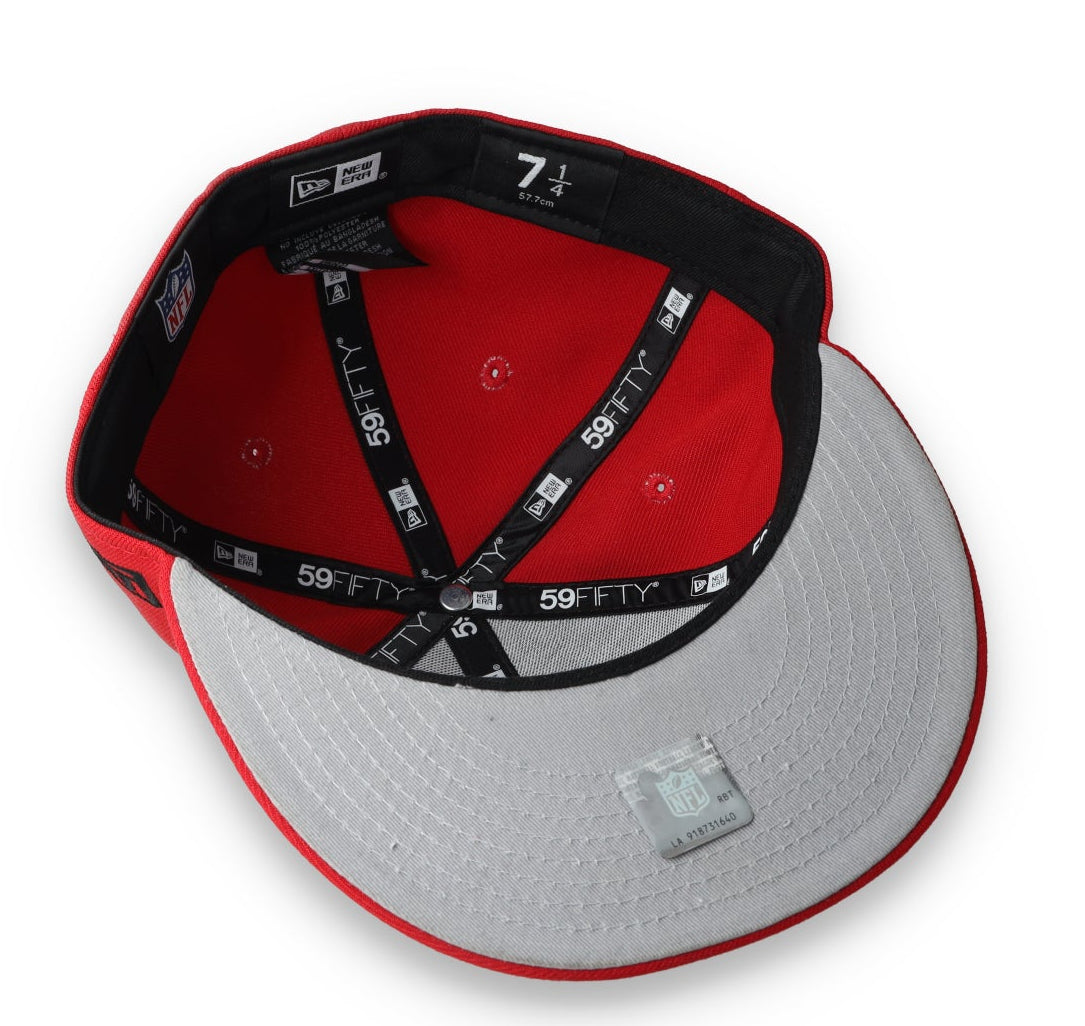 Exclusive New Era San Francisco 49ers Black Script 59FIFTY Fitted Hat-Red