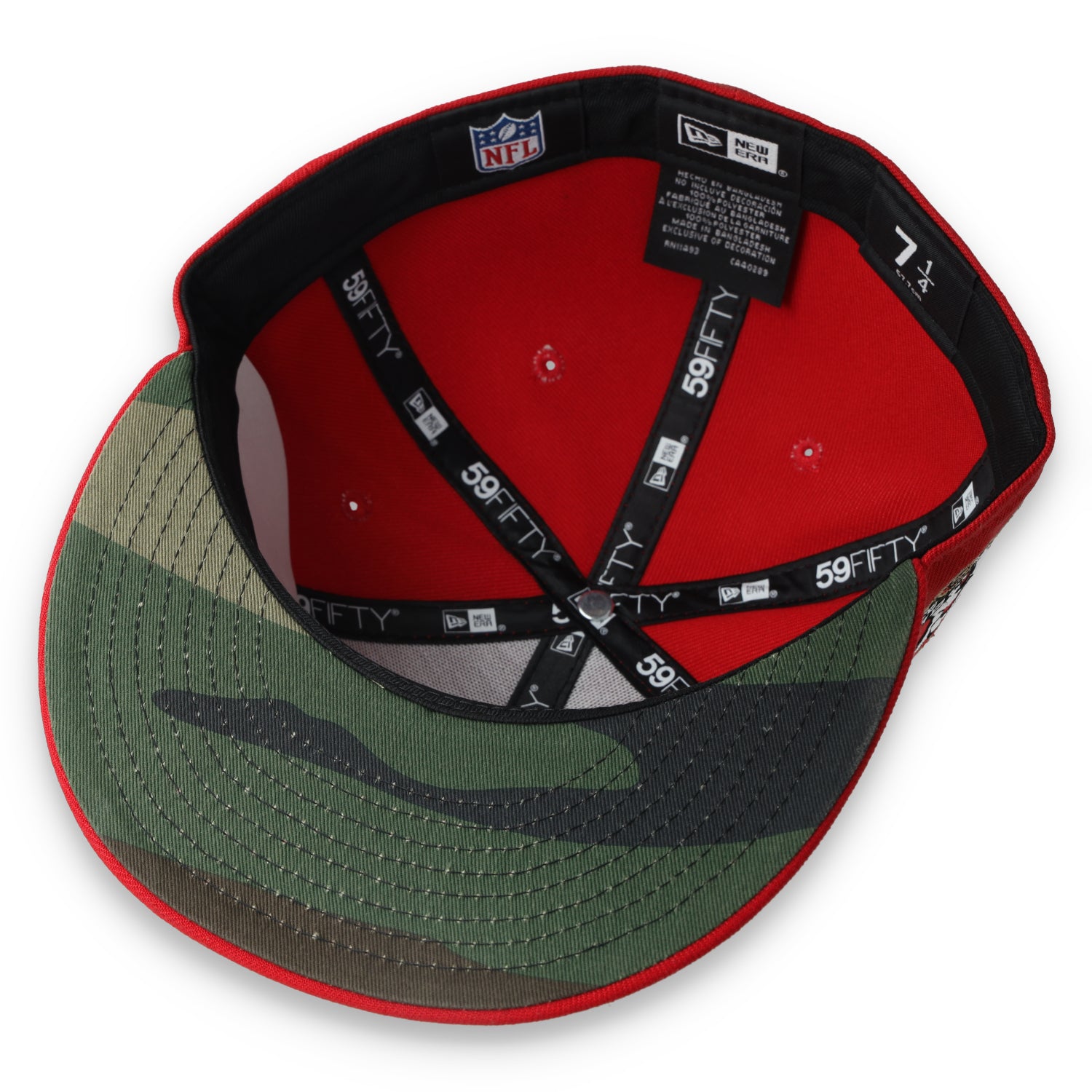 Exclusive New Era San Francisco 49ers 60th Wood Camo 59FIFTY Fitted Hat- Scarlet/Camo