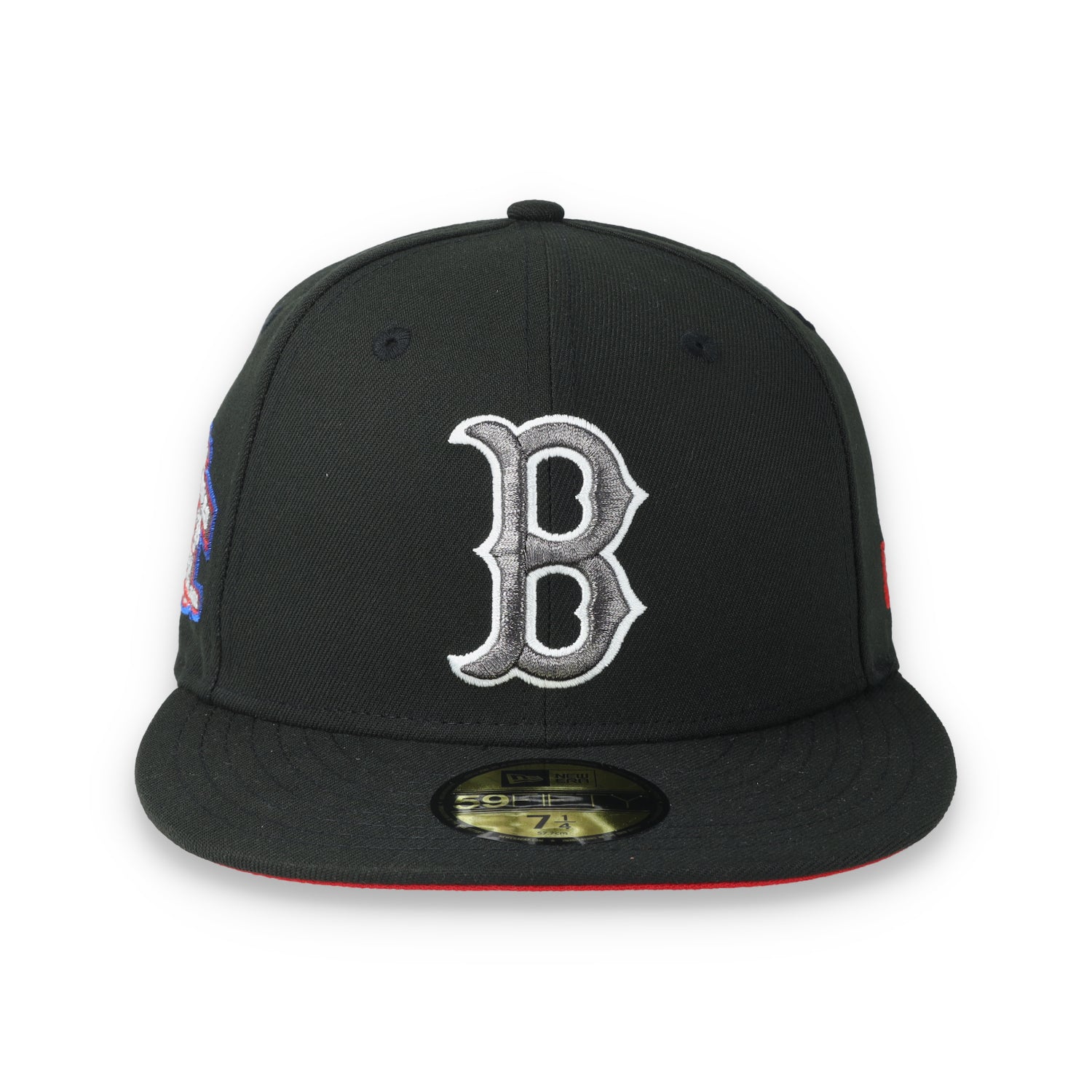 New Era Boston Red Sox 2003 World Series Side Patch 59FIFTY Fitted Hat-Metallic Grey/Black