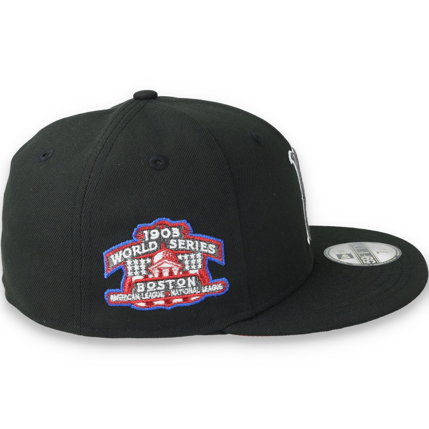 New Era Boston Red Sox 2003 World Series Side Patch 59FIFTY Fitted Hat-Metallic Grey/Black