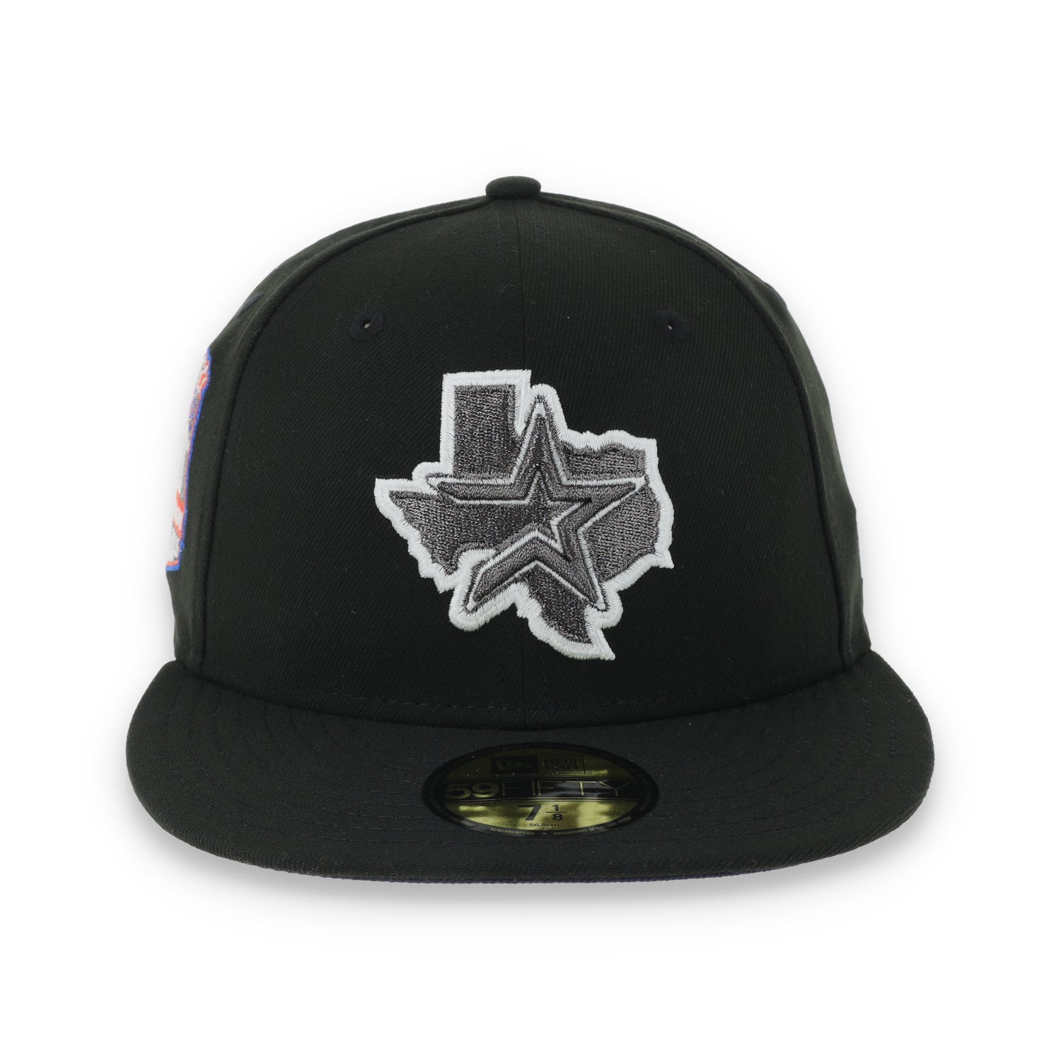 New Era Houston Texas 50th Anniversary Side Patch 59FIFTY Fitted Hat-Metallic Grey/Black