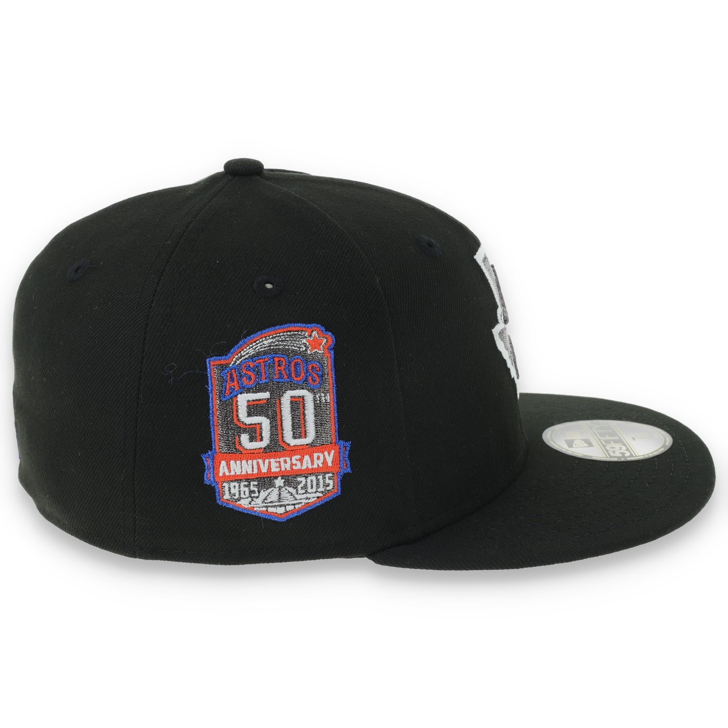 New Era Houston Texas 50th Anniversary Side Patch 59FIFTY Fitted Hat-Metallic Grey/Black
