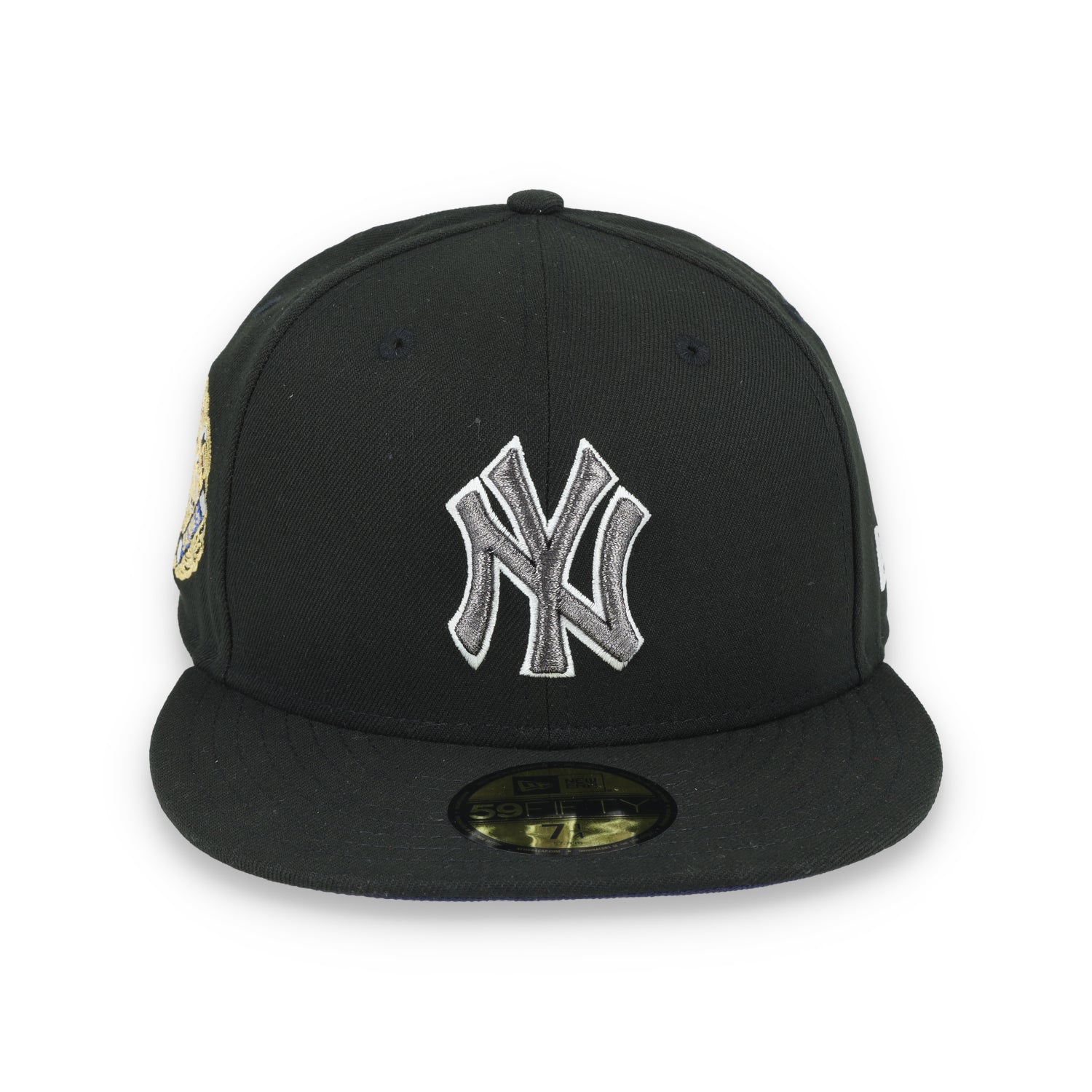 New Era New York Yankees World Series Side Patch 59FIFTY Fitted Hat-Metallic Grey/Black