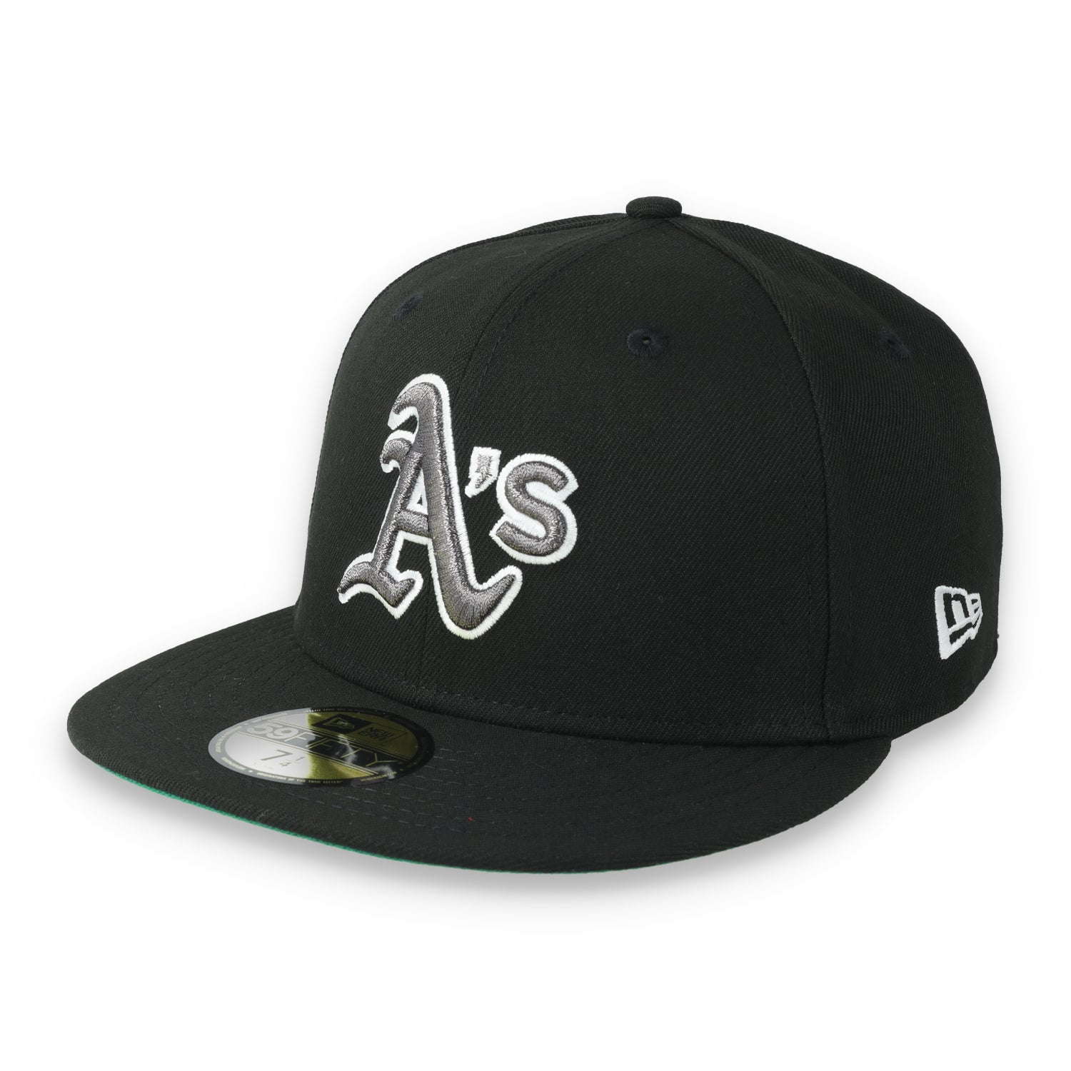 New Era Oakland Athletics 25th Anniversary Side Patch 59FIFTY Fitted Hat-Metallic Grey/Black
