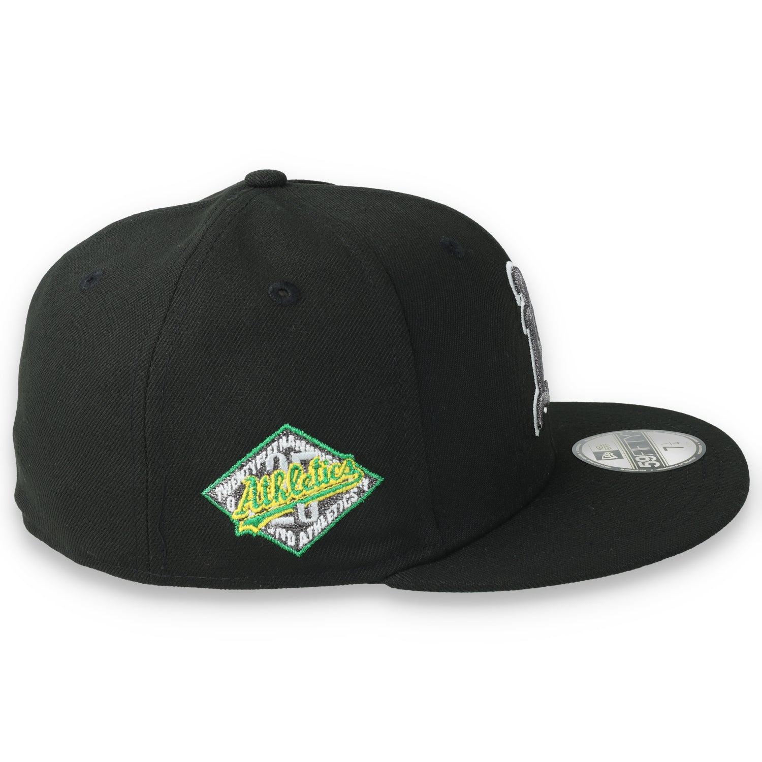 New Era Oakland Athletics 25th Anniversary Side Patch 59FIFTY Fitted Hat-Metallic Grey/Black