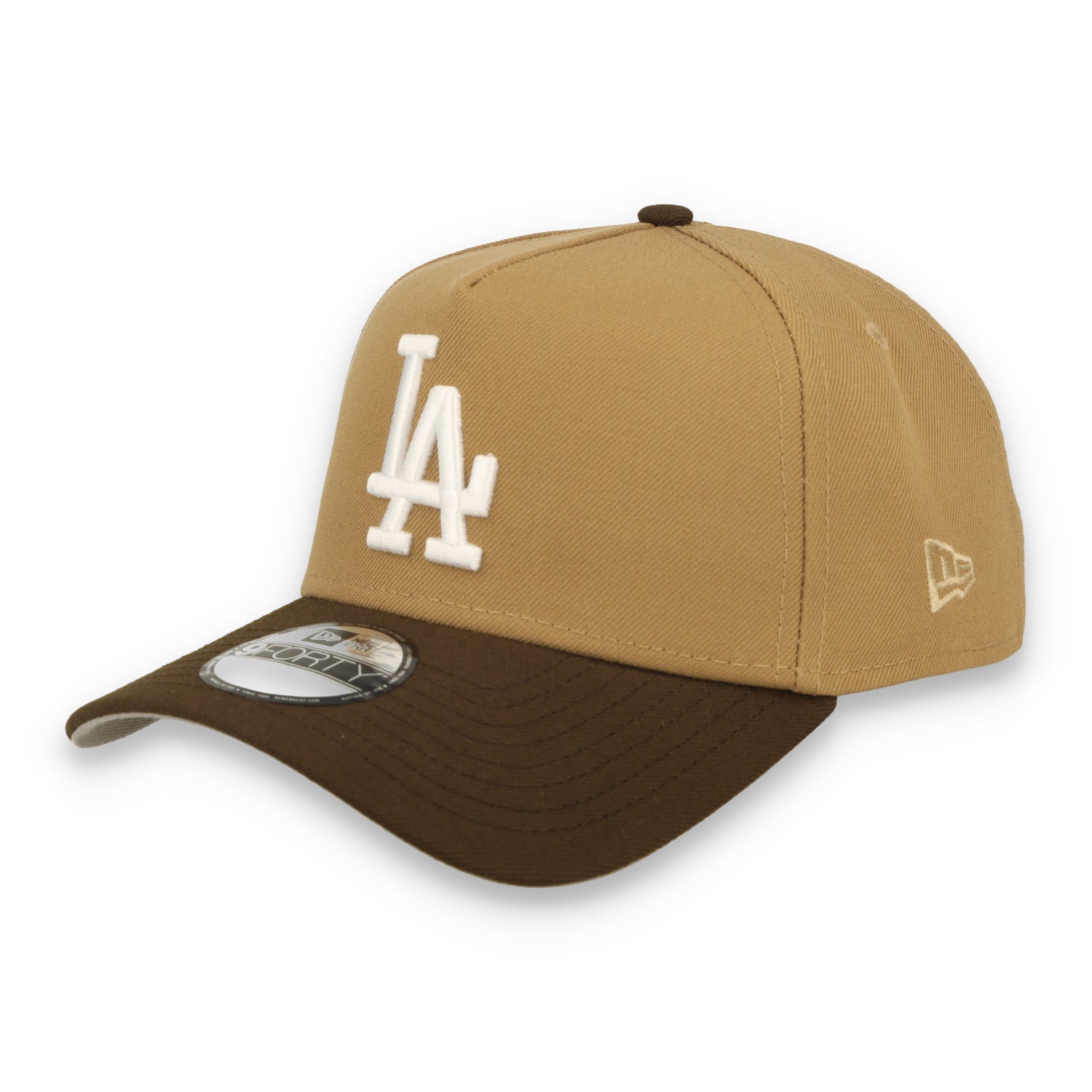 New Era Los Angeles Dodgers 40th Anniversary 9FORTY A-Frame Snapback Hat-Khaki/Burnt Wood