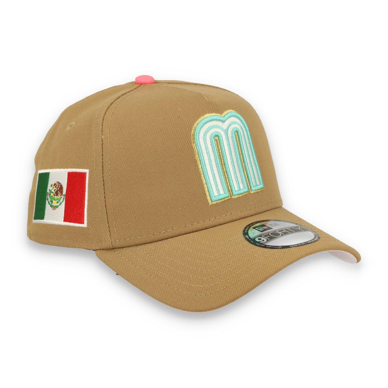 New Era Mexico WBC 9FORTY A-Frame Snapback Hat-Khaki