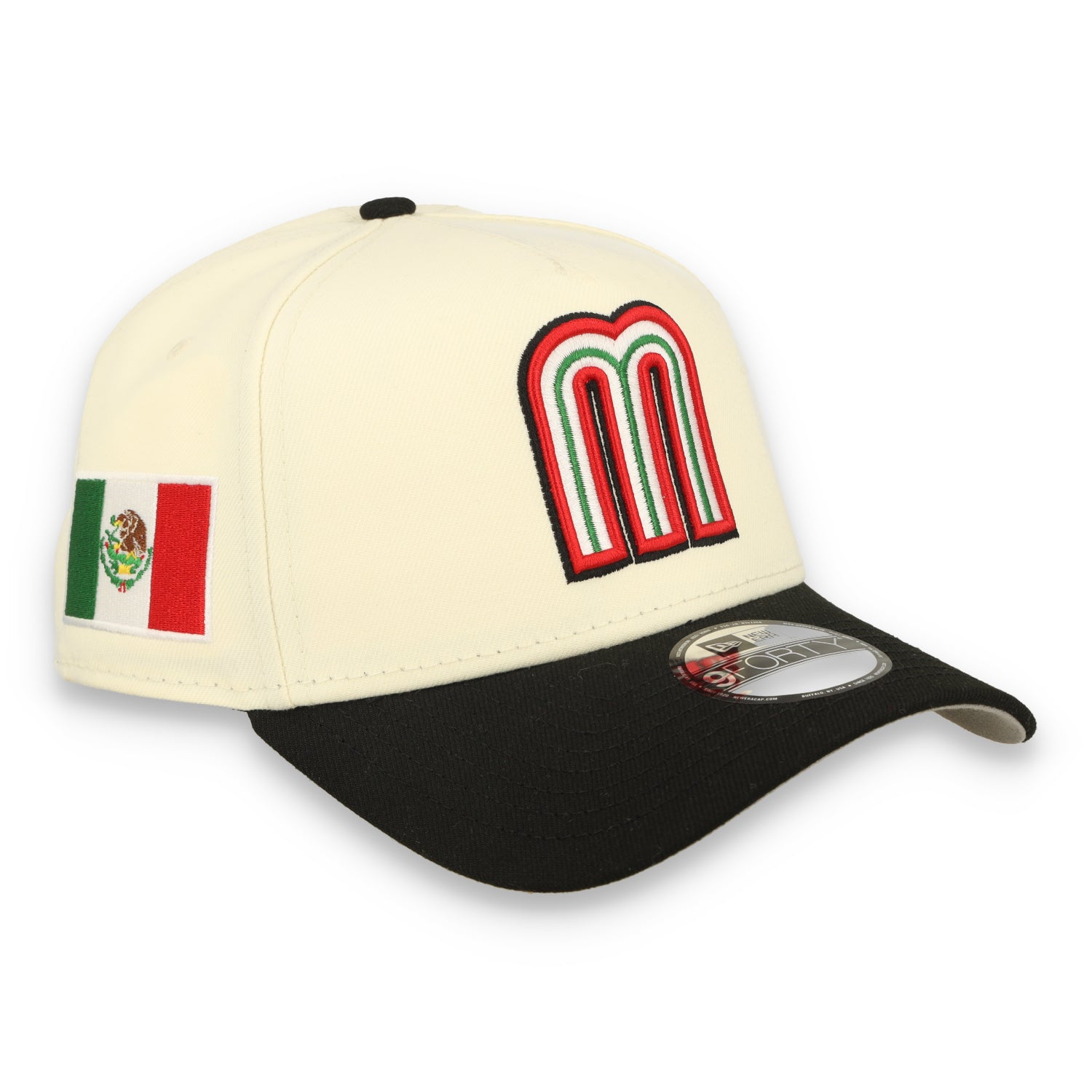 New Era Mexico WBC 9FORTY A-Frame Snapback Hat-WHITE/BLACK