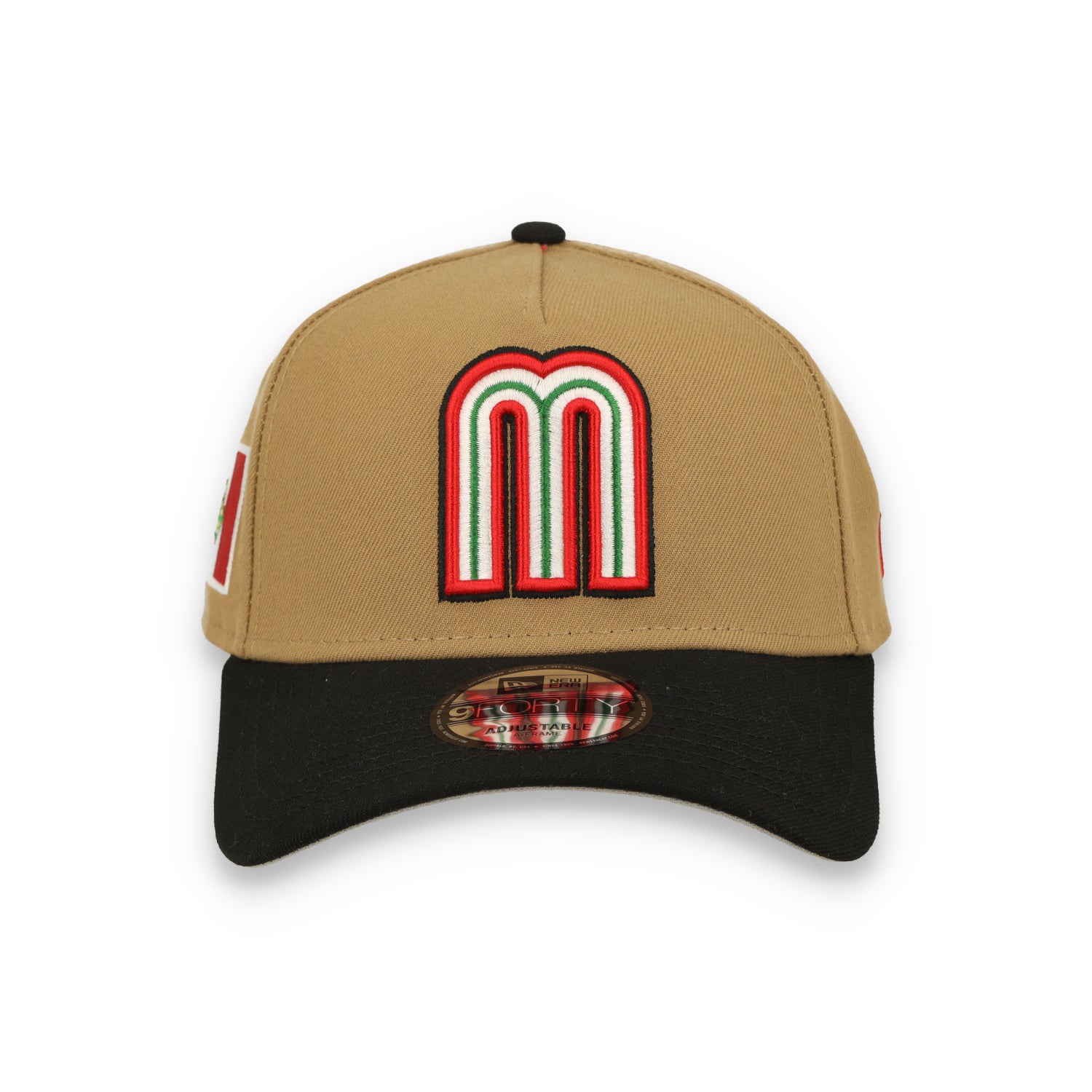 New Era Mexico WBC 9FORTY A-Frame Snapback Hat-Khaki/Black
