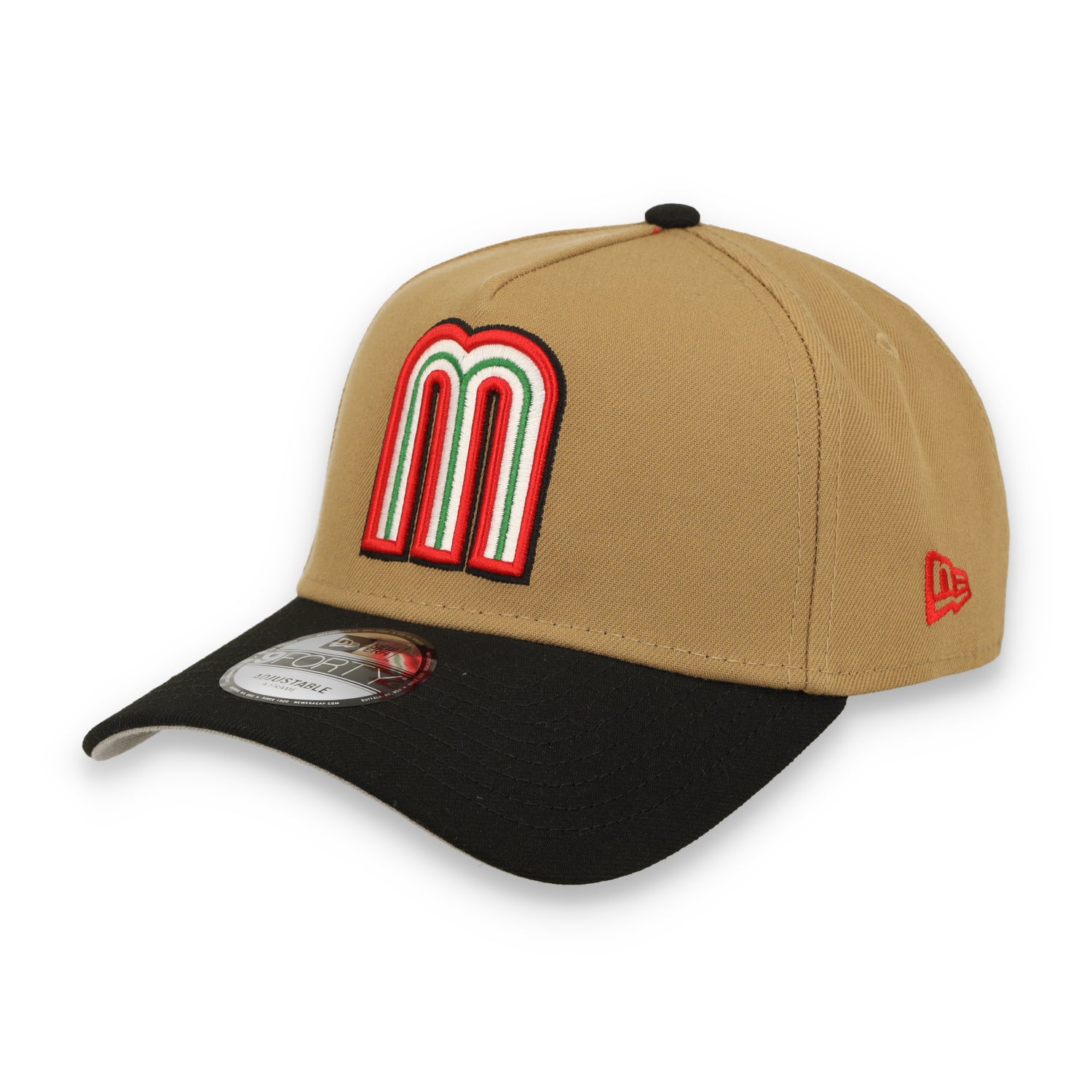 New Era Mexico WBC 9FORTY A-Frame Snapback Hat-Khaki/Black